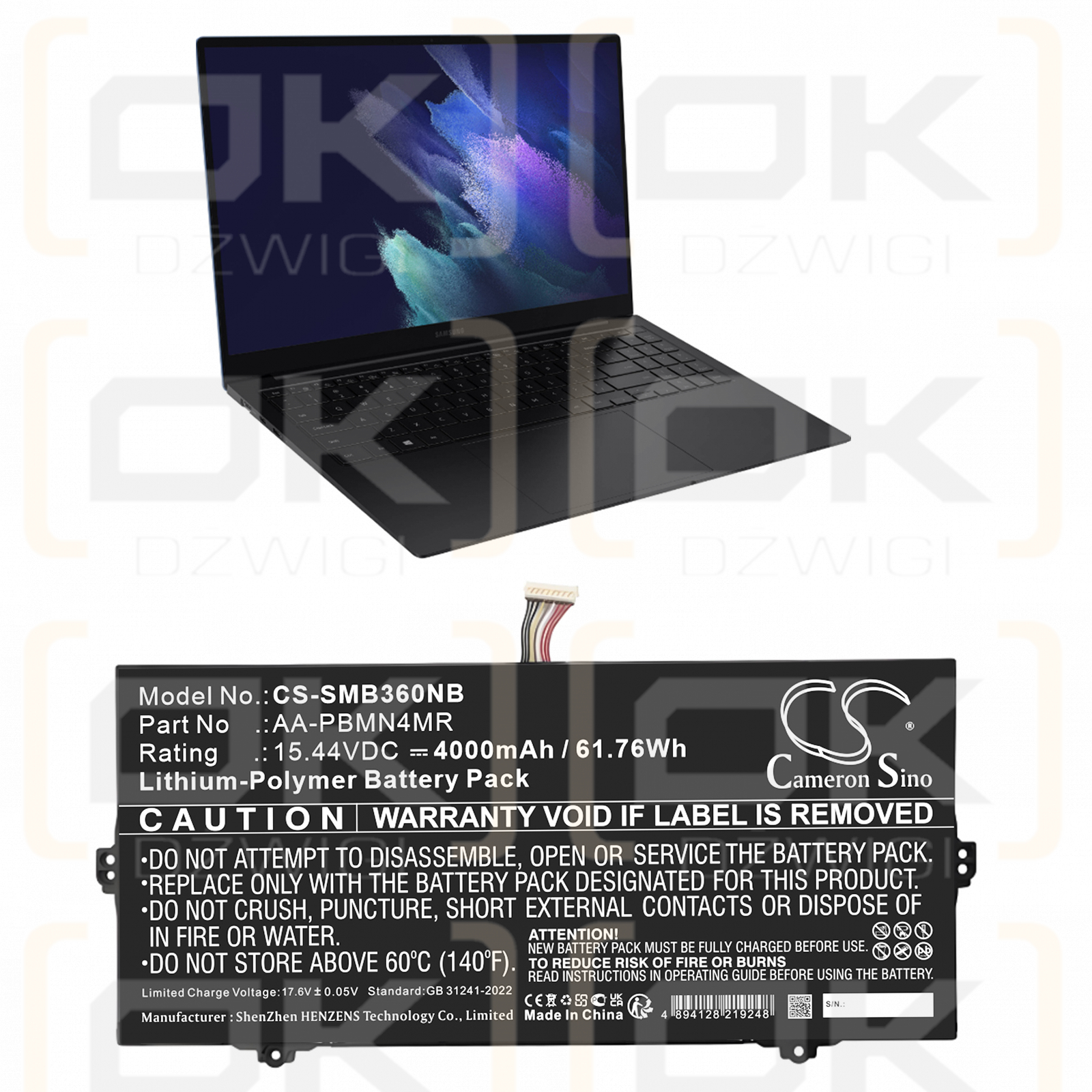 Samsung Galaxy Book3 Pro NP940XFG-KC5UK / AA-PBMN4MR 4000mAh Li-Polymer 15.44V (Cameron Sino)