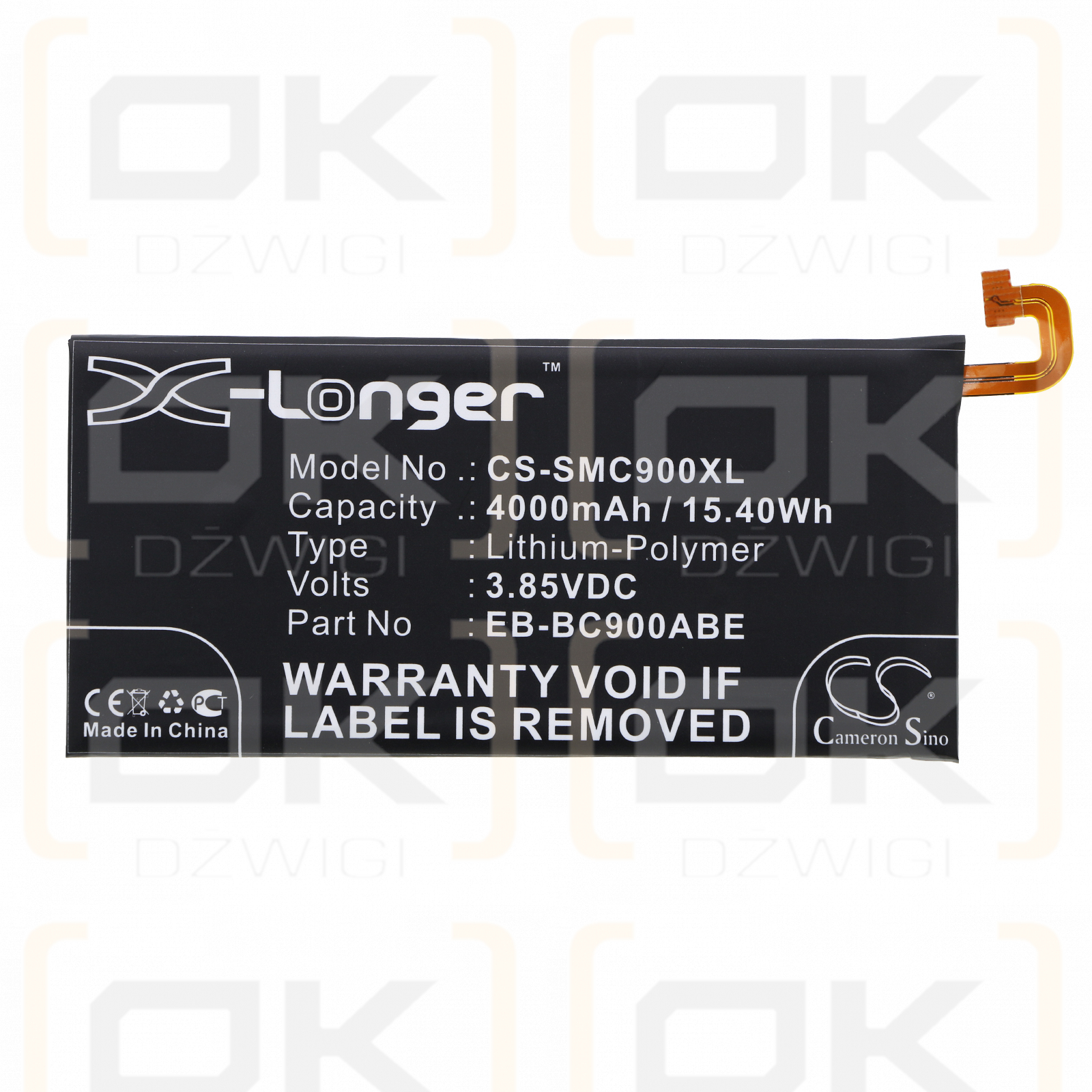 Samsung SM-C9008 / EB-BC900ABE 4000mAh Li-Polymer 3.85V (Cameron Sino)