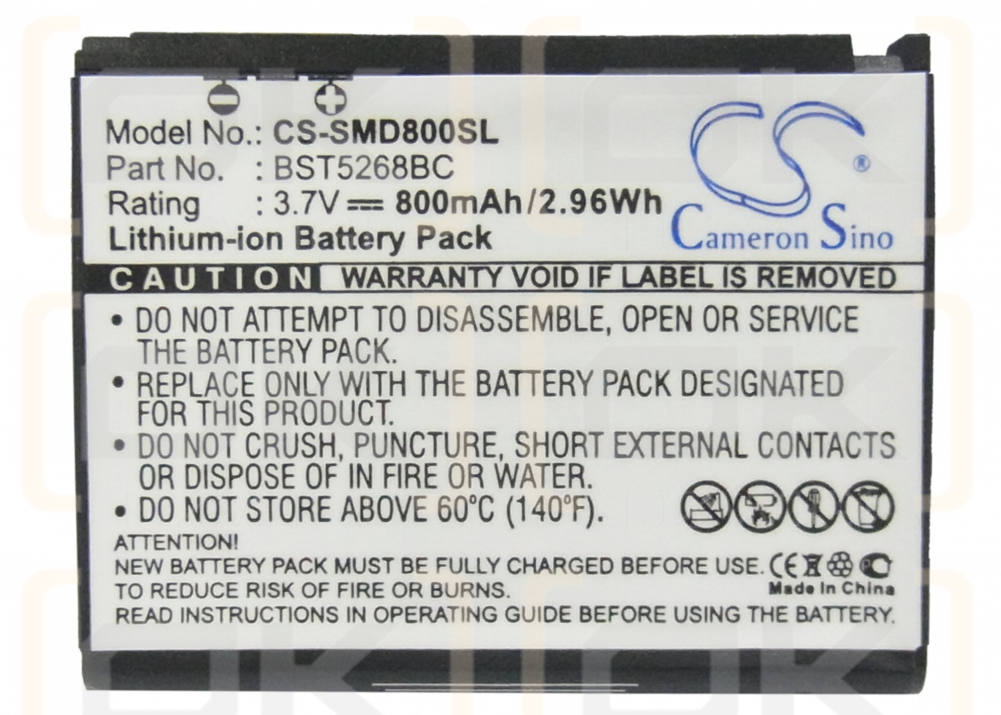 Samsung SGH-D808 / BST5268BC 800 mAh Li-Ion 3,7 V (Cameron Sino)