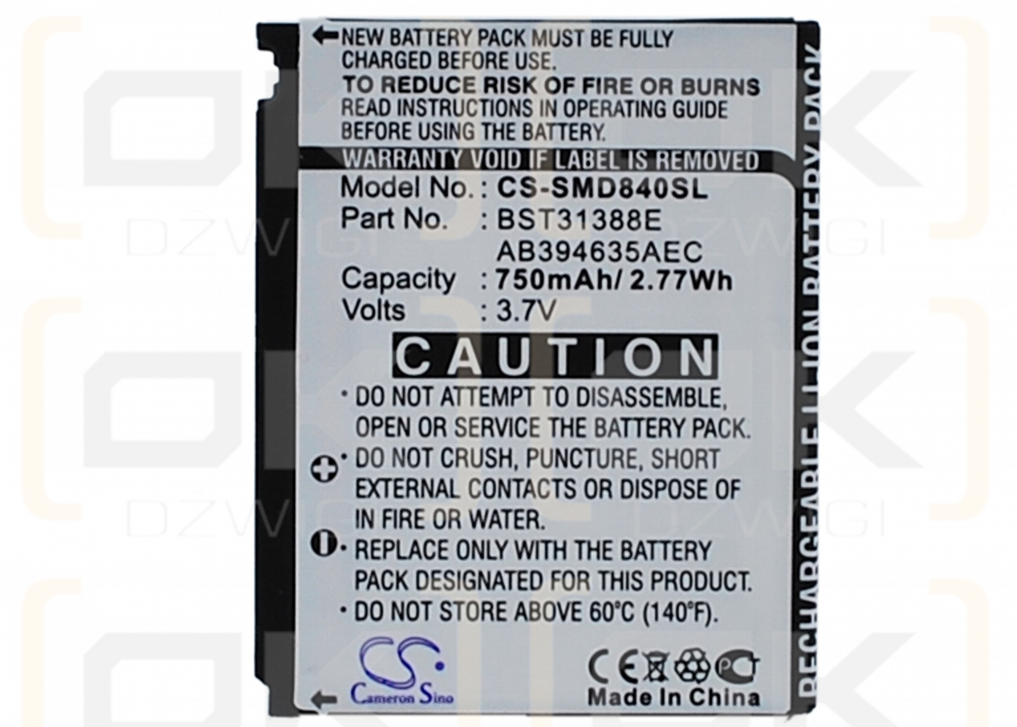 Samsung M359 / AB394635AEC/STD 750mAh Li-ion 3.7V (Cameron Sino)