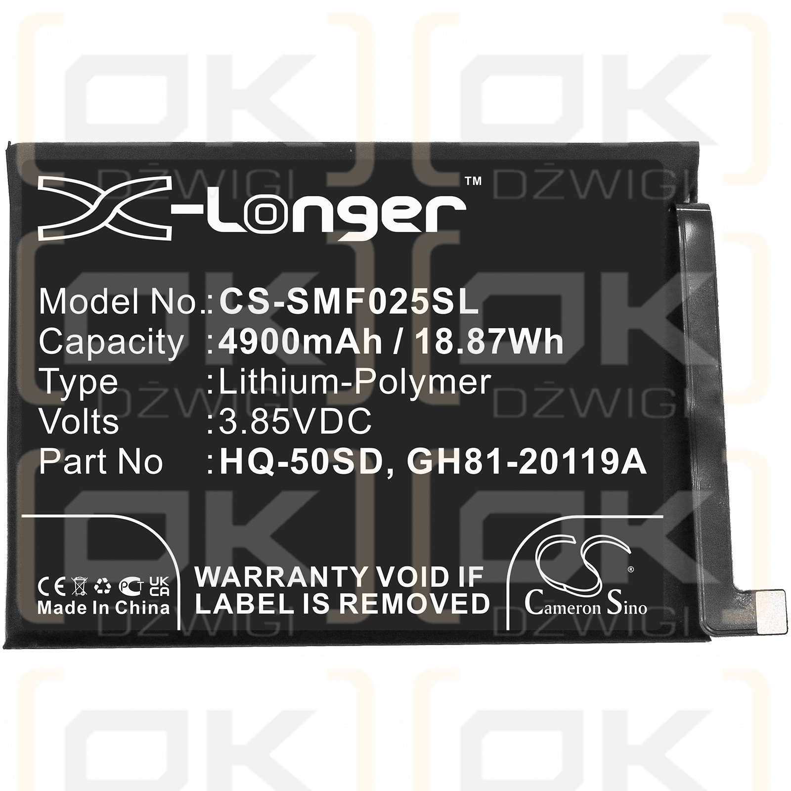 Samsung SM-A146P/DSN / HQ-50SD 4900mAh Li-Polymer 3.85V (Cameron Sino)