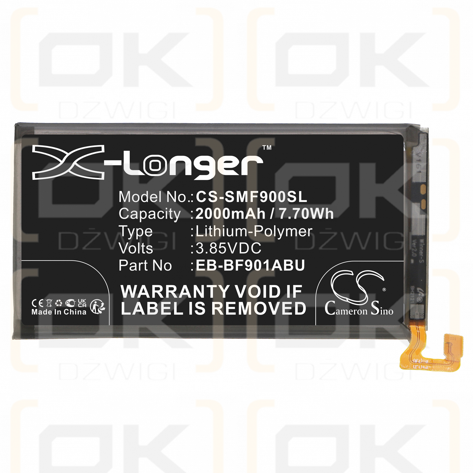 Samsung SCV44 / EB-BF901ABU 2000mAh Li-Polymer 3.85V (Cameron Sino)