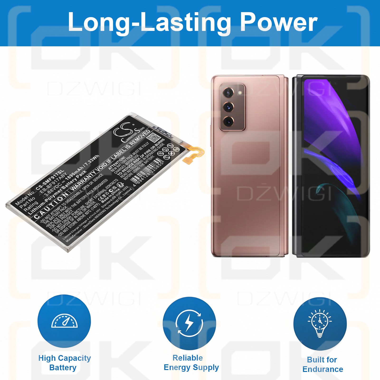 Samsung SM-F916V / EB-BF917ABY 1890mAh Li-Polymer 3.88V (Cameron Sino)