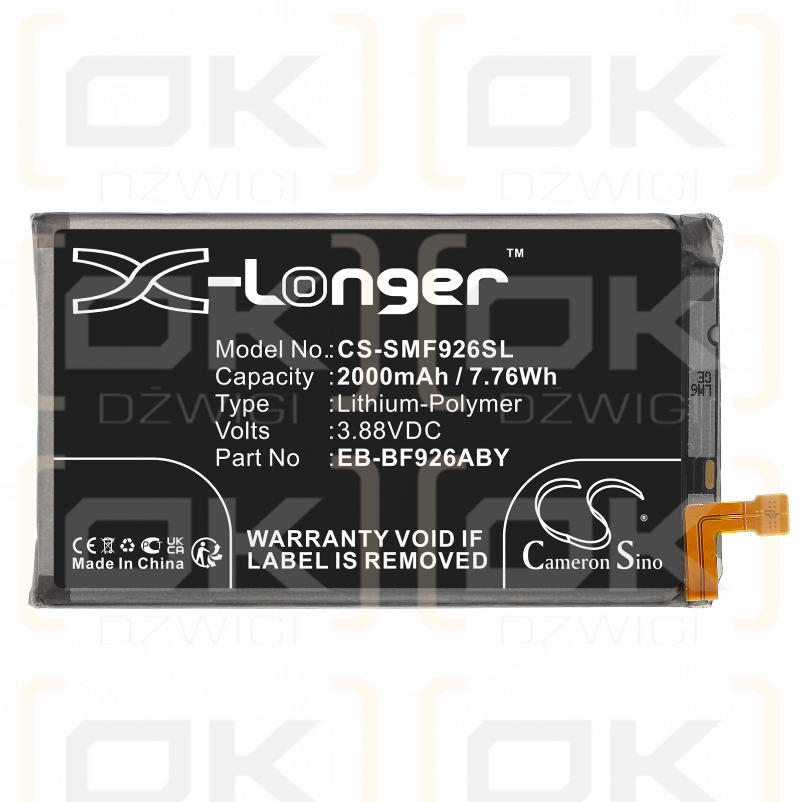 Samsung SCG11 / EB-BF926ABY 2000mAh Li-Polymer 3.88V (Cameron Sino)