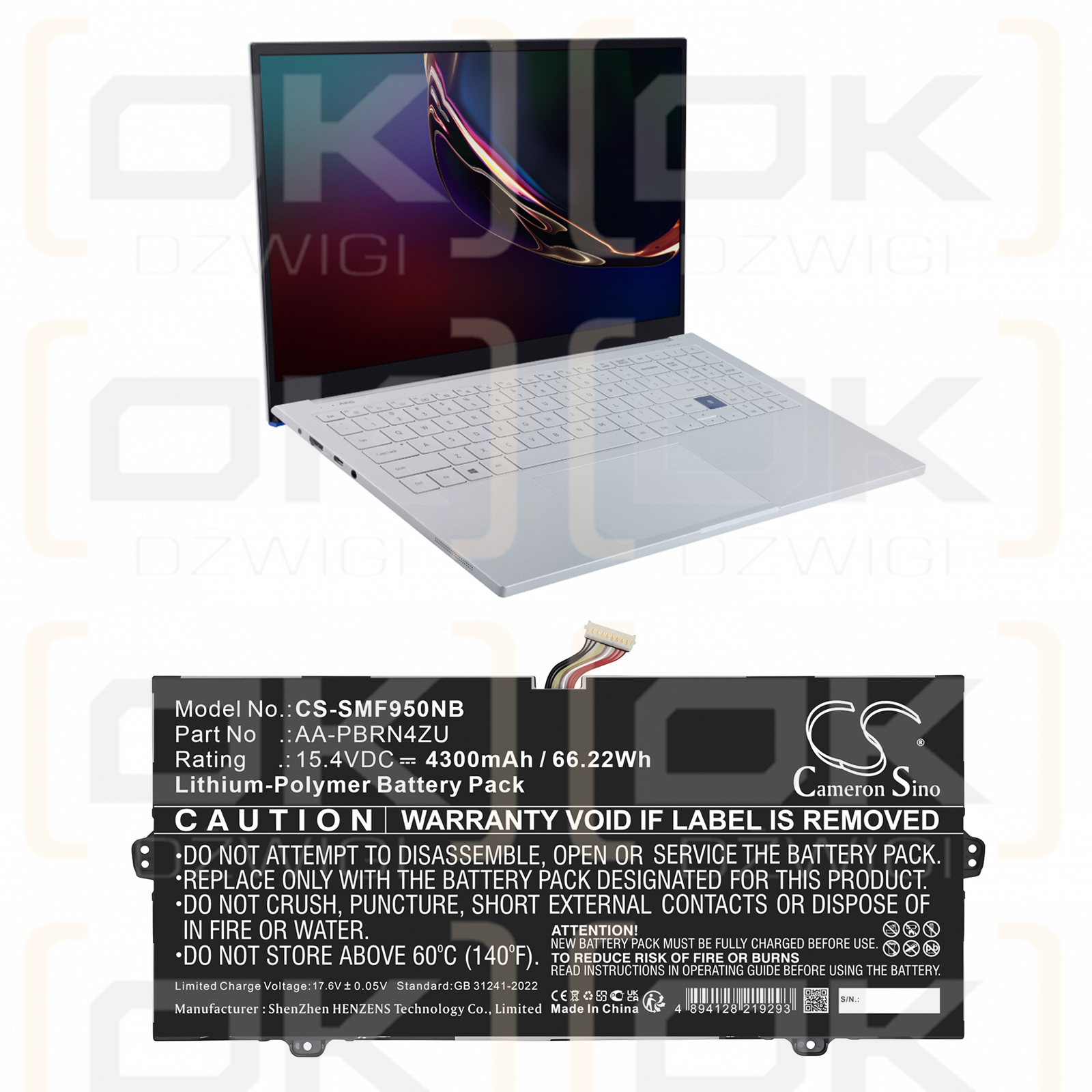 Samsung NT930XCJ-K58A / AA-PBRN4ZU 4300mAh Li-Polímero 15.4V (Cameron Sino)