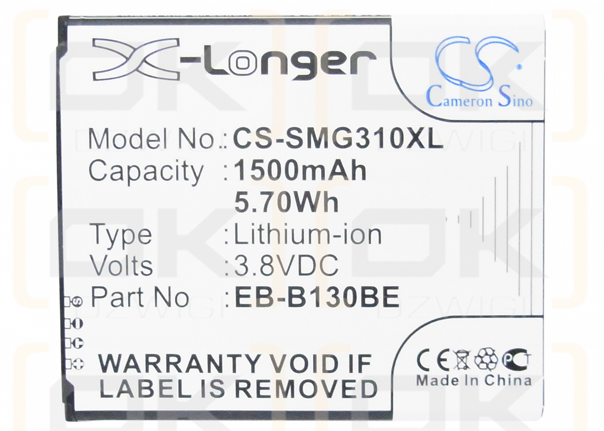 Samsung SM-J106B / EB-B130BE 1500mAh Li-ion 3.8V (Cameron Sino)