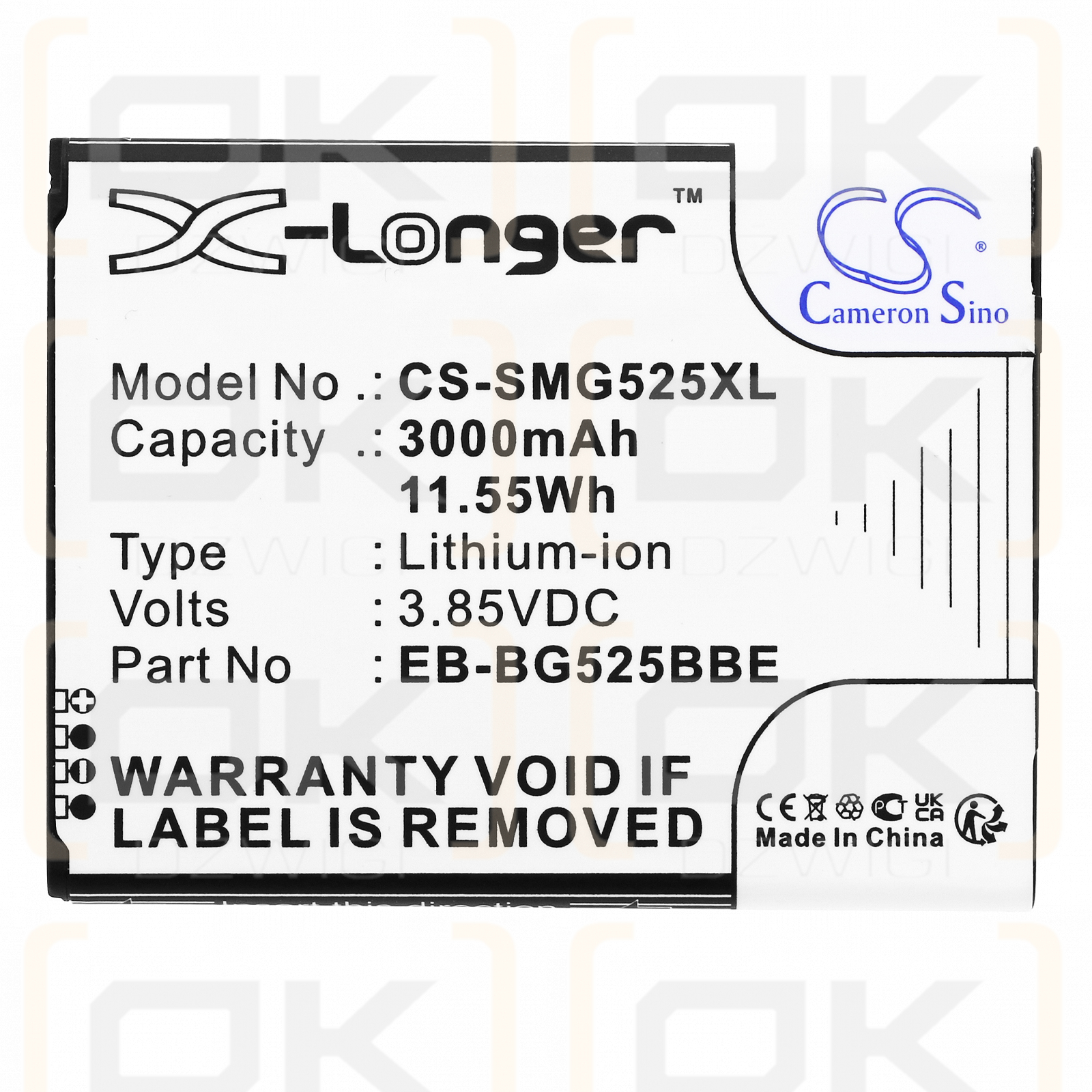 Samsung SM-G525N / EB-BG525BBE 3000mAh Li-ion 3.85V (Cameron Sino)