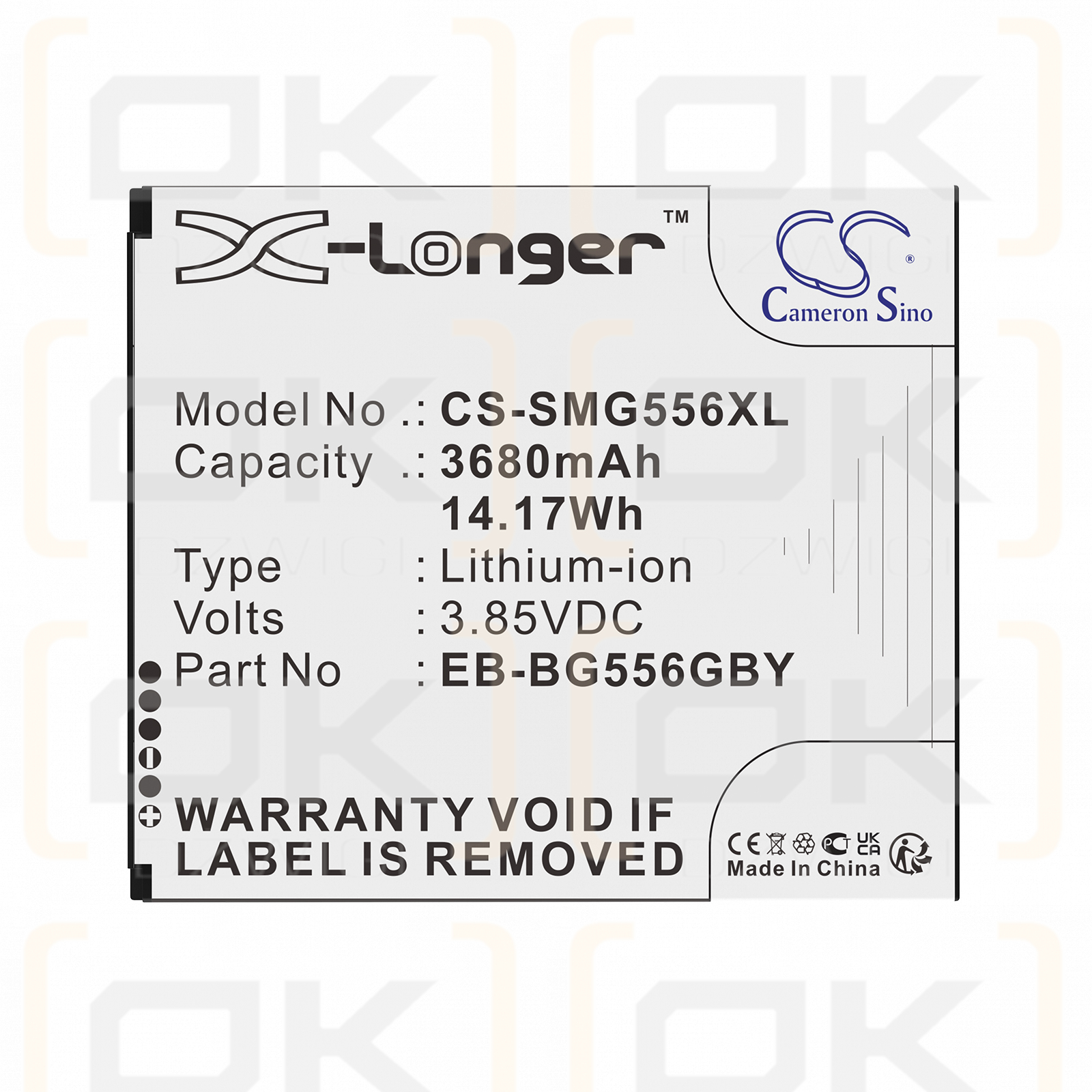 Samsung SM-G556B / EB-BG556GBY 3680mAh Li-ion 3.85V (Cameron Sino)