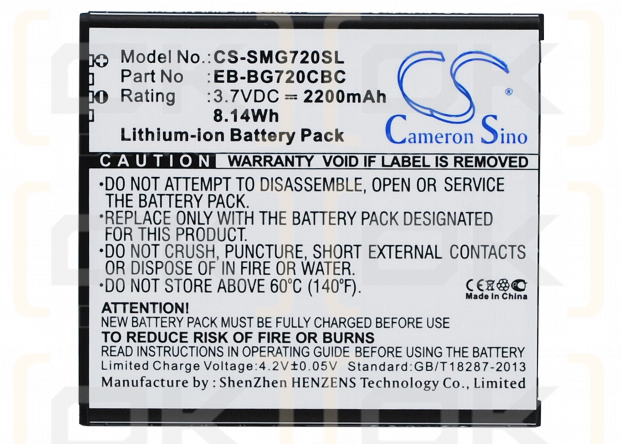 Samsung SM-G720N0 / EB-BG720CBC 2200mAh Li-ion 3.7V (Cameron Sino)