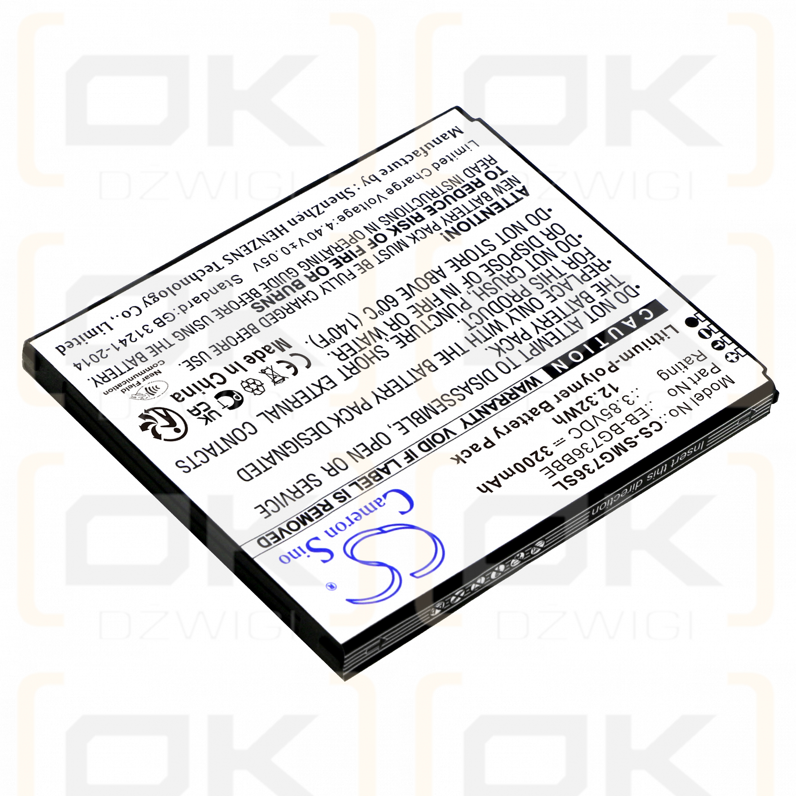 Samsung SM-G736B/DS / EB-BG736BBE 3200mAh Li-polímero 3.85V (Cameron Sino)