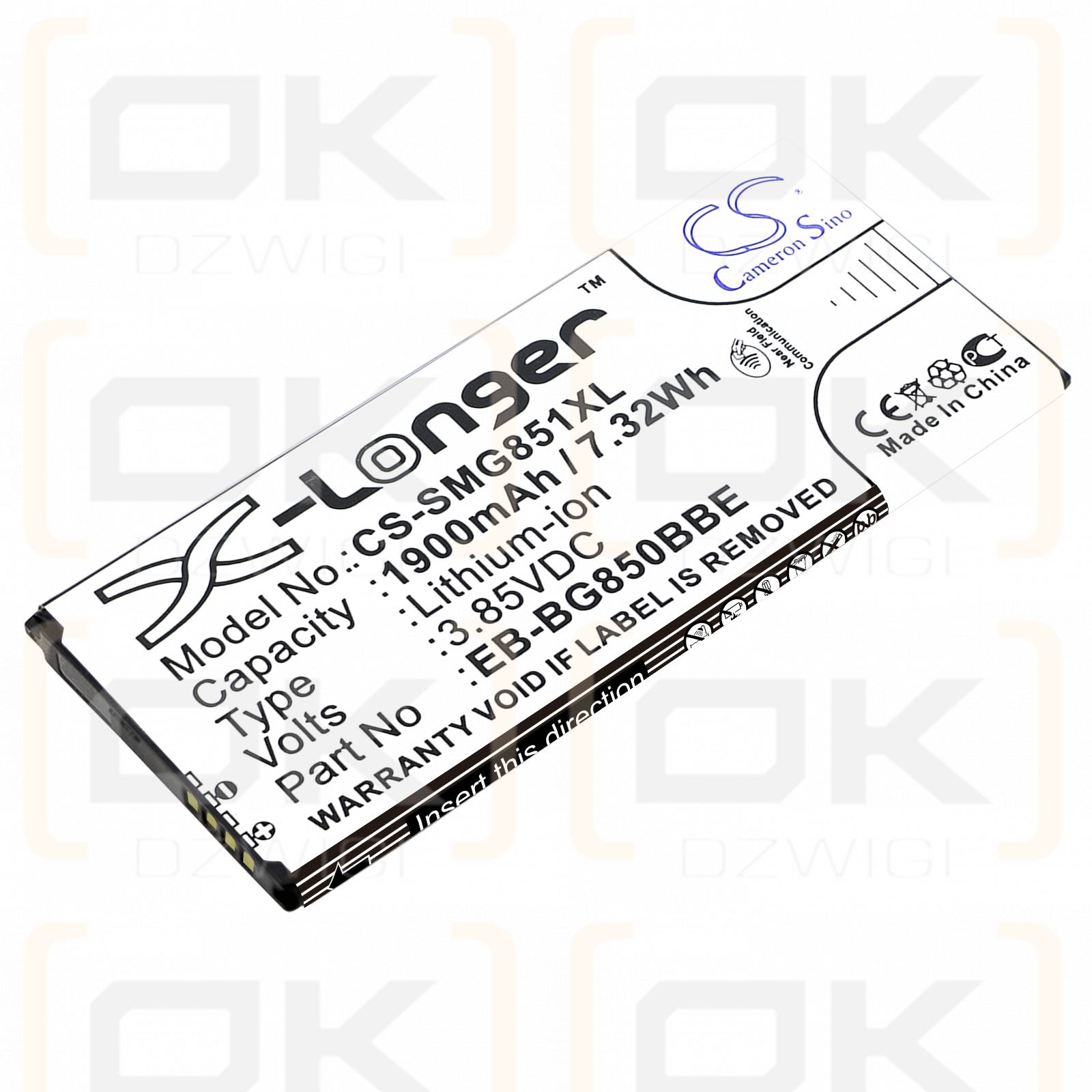 Samsung Galaxy Alpha LTE-A / EB-BG850BBE 1900mAh Li-ion 3.85V (Cameron Sino)