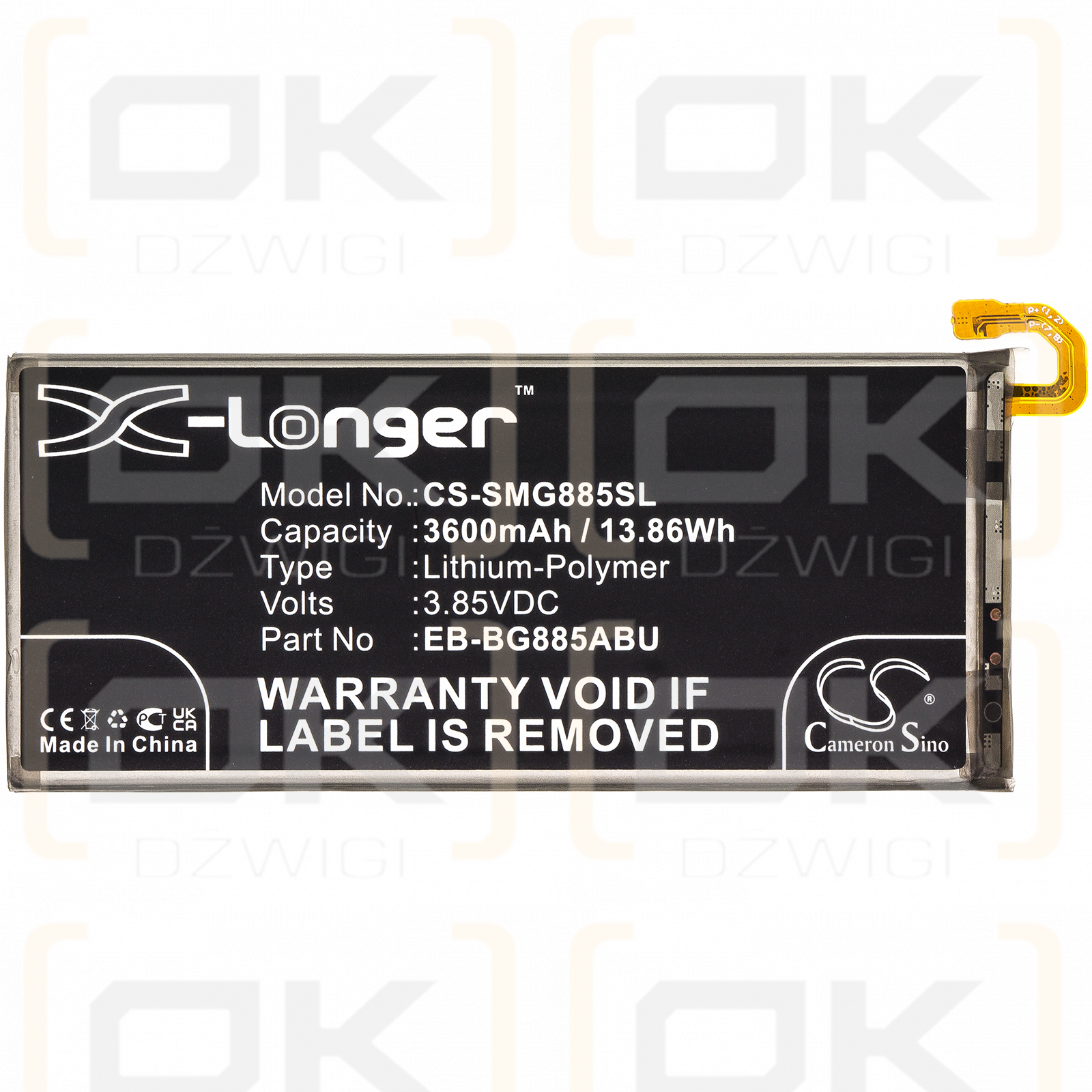 Samsung SM-G885Y/DS / EB-BG885ABU 3600mAh Li-Polímero 3.85V (Cameron Sino)