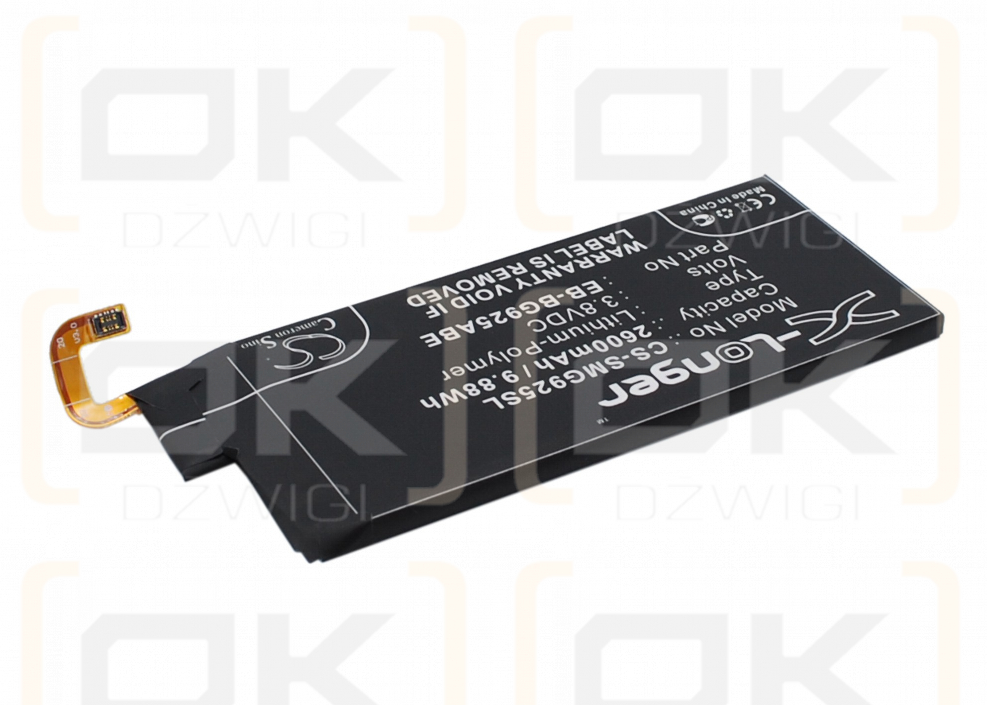 Samsung SM-G925J / EB-BG925ABE 2600mAh Li-Polímero 3.8V (Cameron Sino)