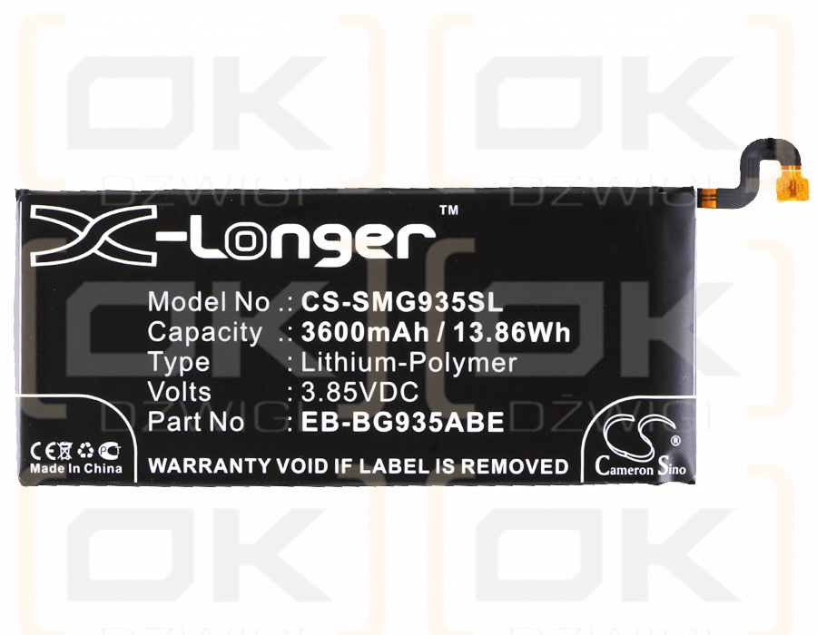 Samsung SM-G935R4 / EB-BG935ABE 3600mAh Li-Polímero 3.85V (Cameron Sino)