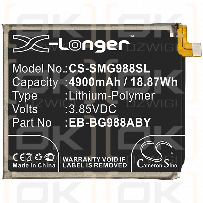 Samsung SM-G988B/DS / EB-BG988ABY 4900mAh Li-Polímero 3.85V (Cameron Sino)