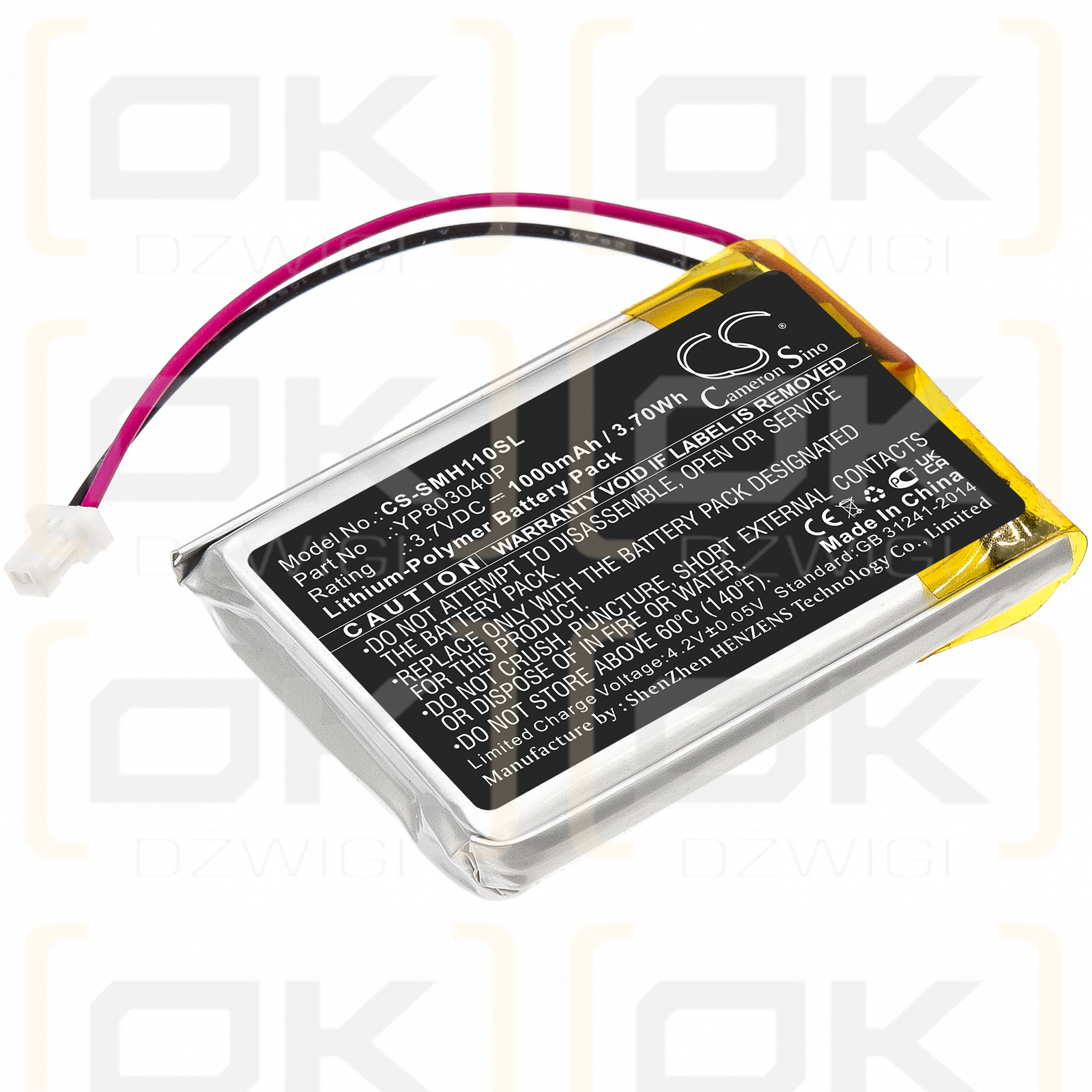 Sena 10C Pro / YP803040P 1000mAh Li-polímero 3.7V (Cameron Sino)