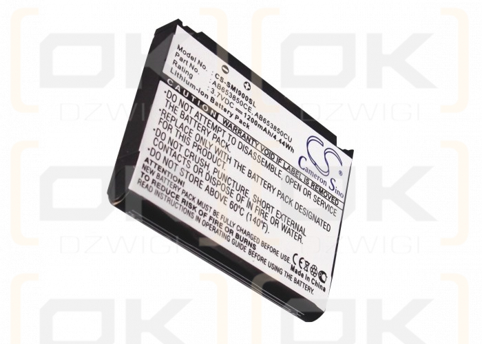 Ersatzakku für Samsung GT-I6500U / AB653850CE 1200mAh Li-Ion 3,7V (Cameron Sino)