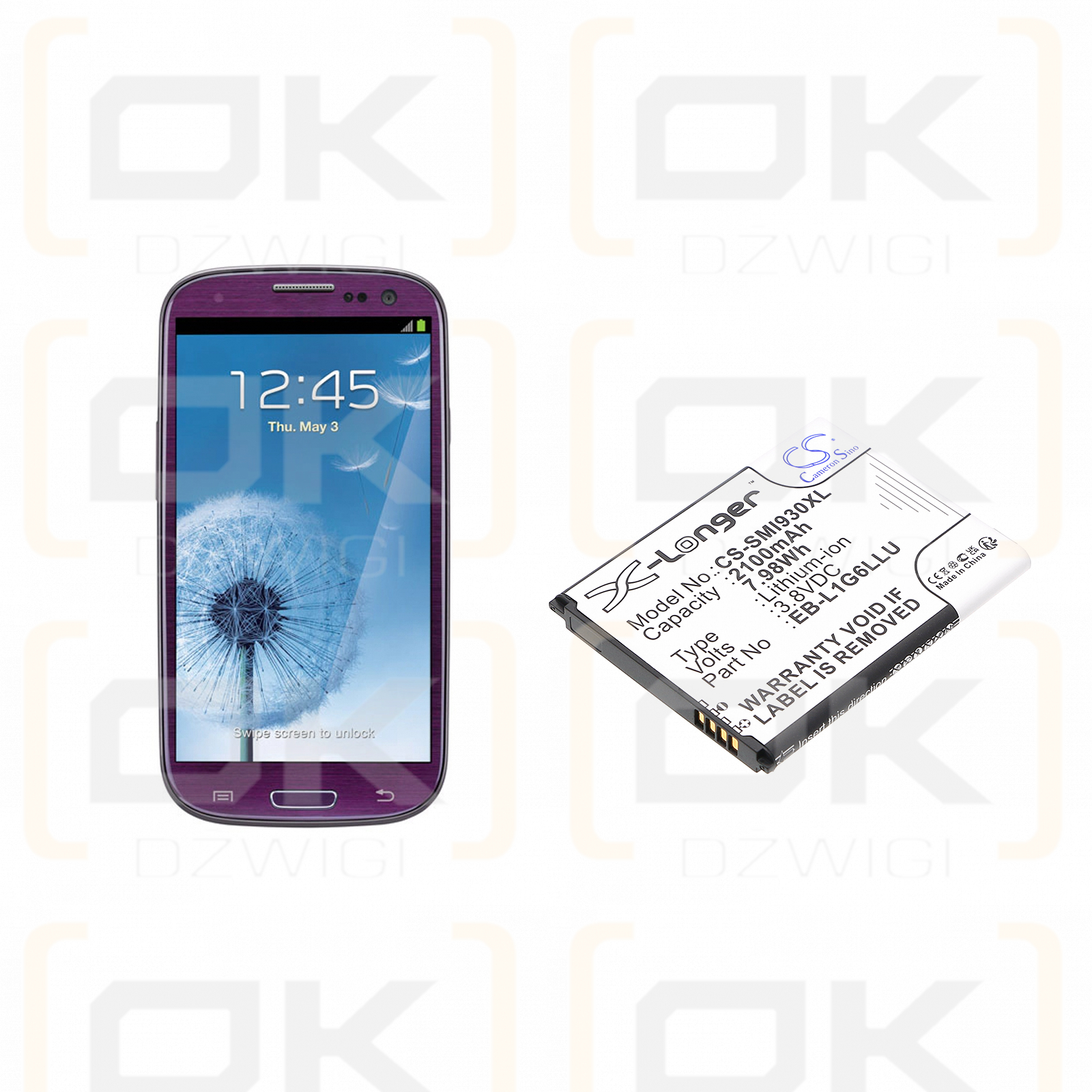 Samsung Galaxy S III / EB585158LP 2100mAh Li-ion 3.8V (Cameron Sino)