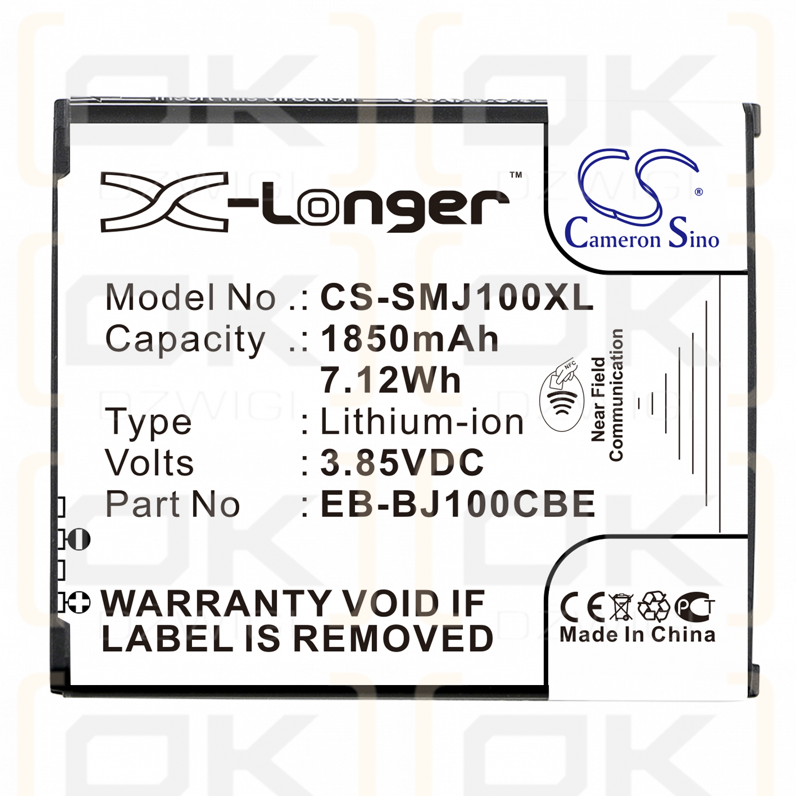 Samsung SM-J100HZB / EB-BJ100CBE 1850mAh Li-ion 3.85V (Cameron Sino)