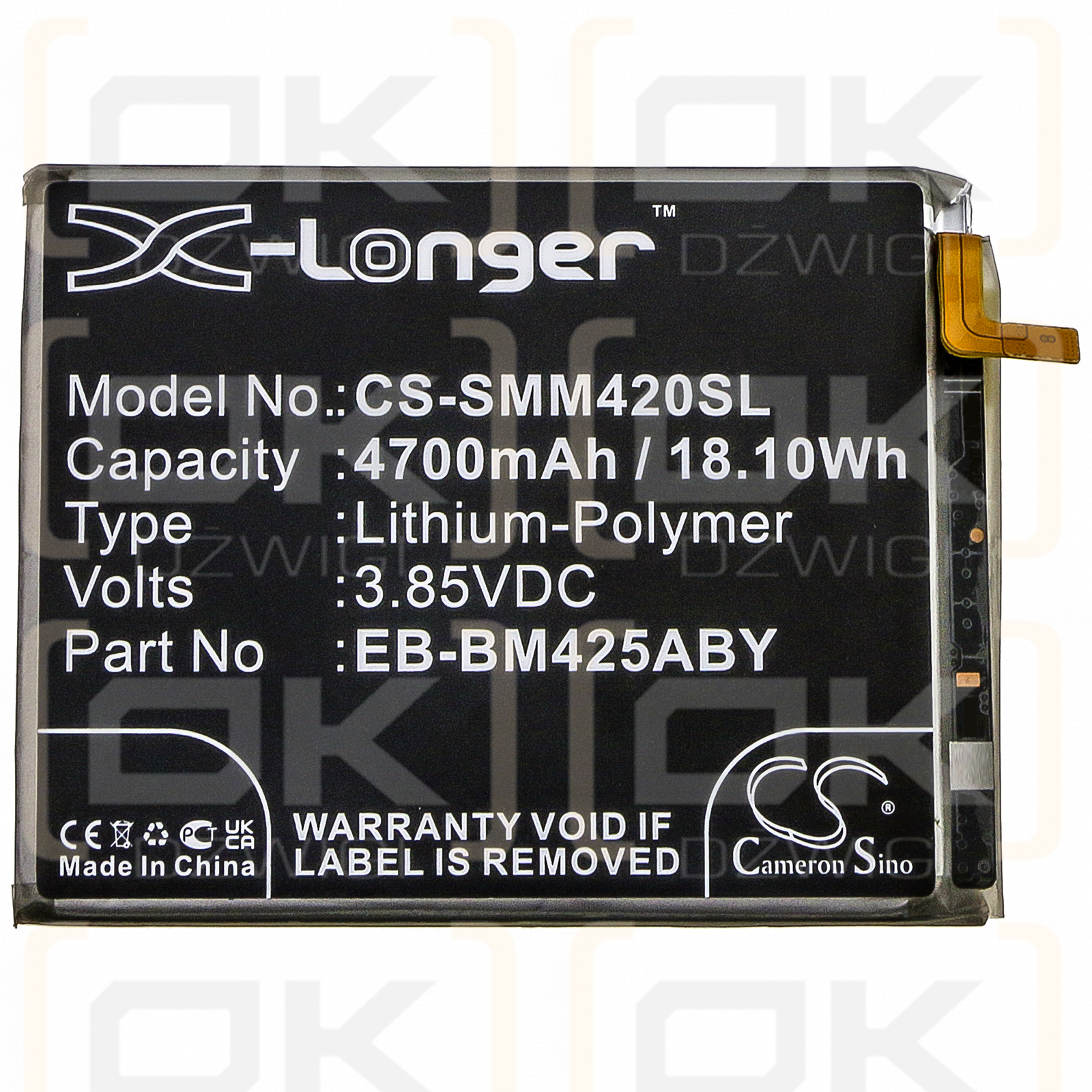 Samsung Galaxy M42 / EB-BM425ABY 4700 mAh Li-Polymer 3,85 V (Cameron Sino)