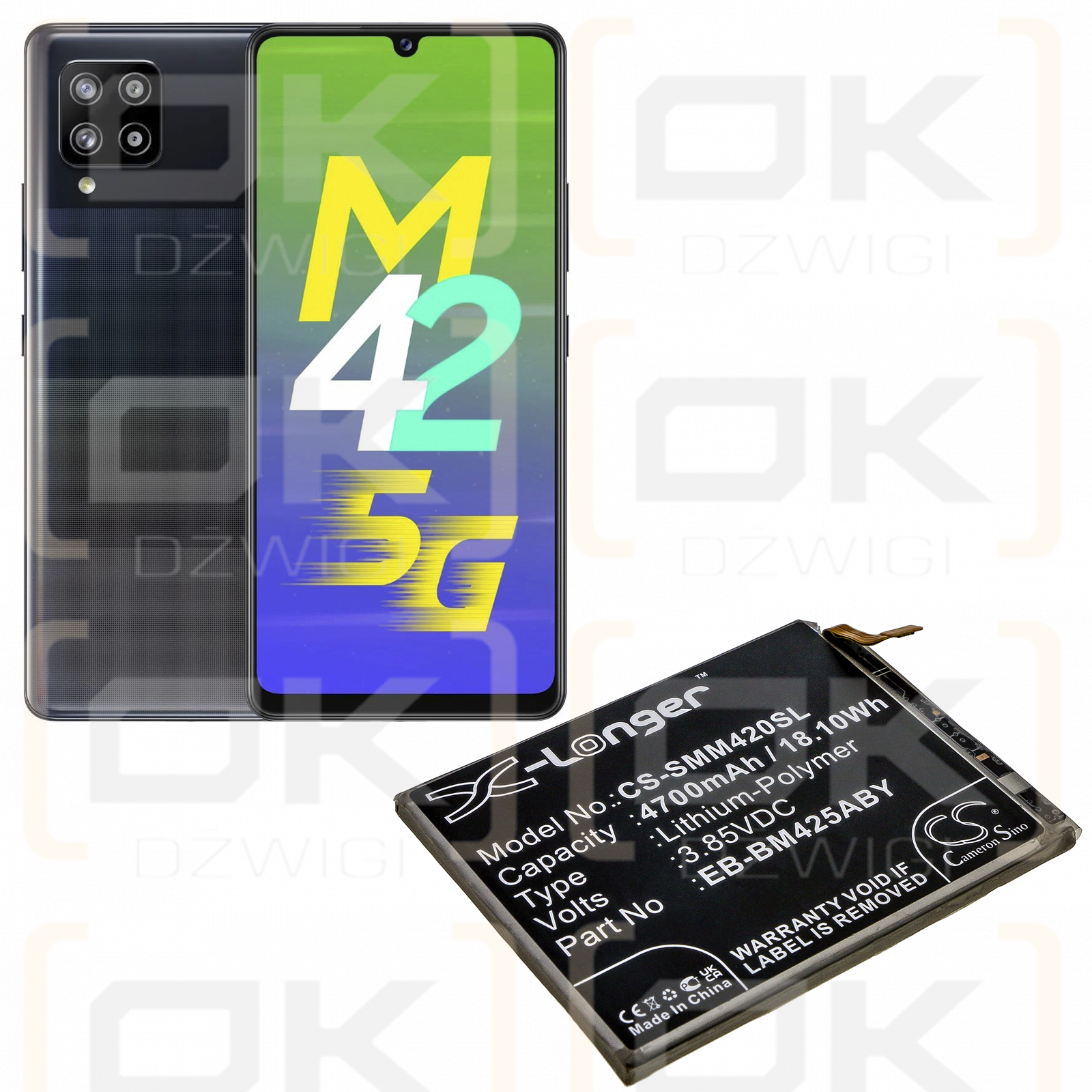 Samsung Galaxy M42 / EB-BM425ABY 4700 mAh Li-Polymer 3,85 V (Cameron Sino)