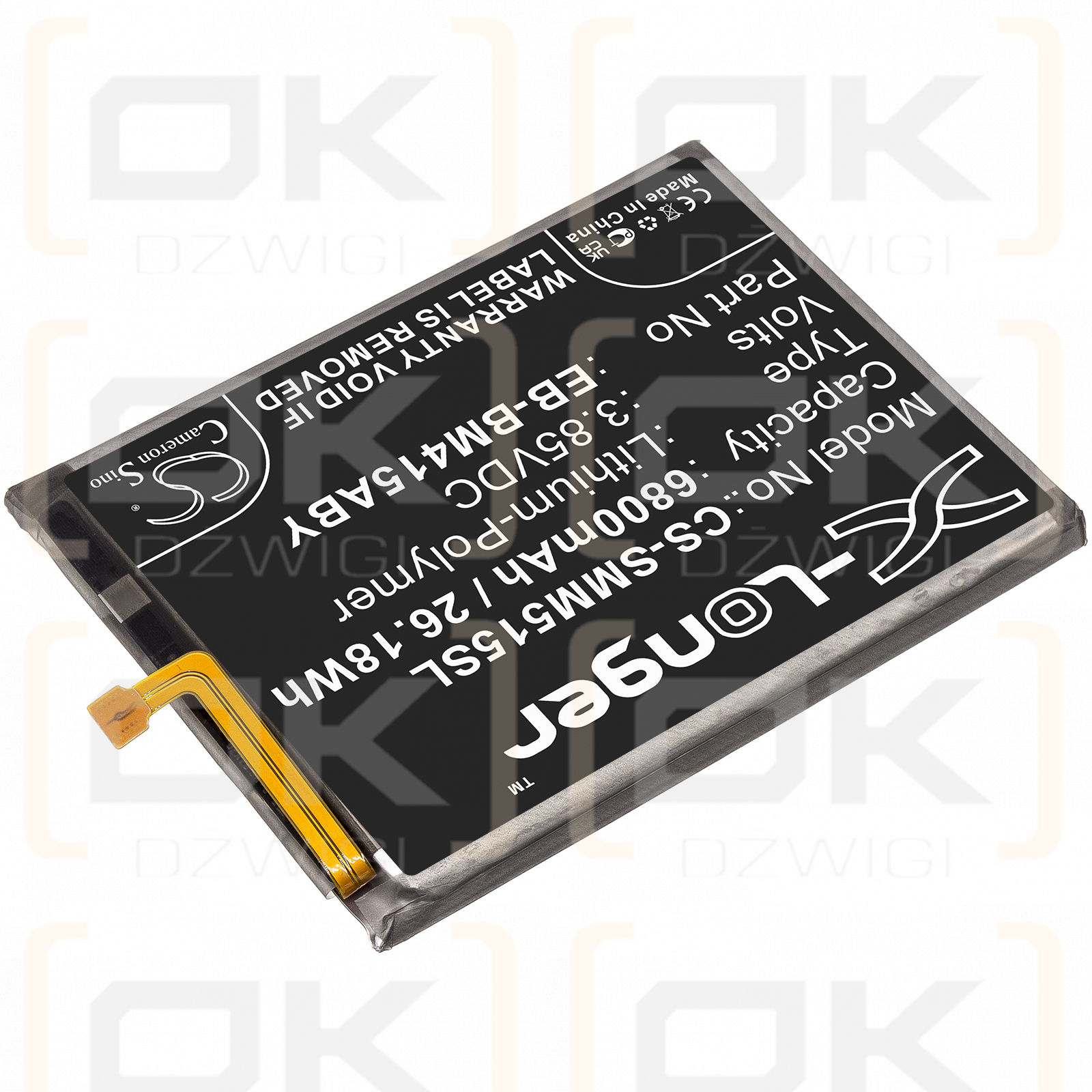 Samsung SM-M515F/DSN / EB-BM415ABY 6800mAh Li-Polímero 3.85V (Cameron Sino)