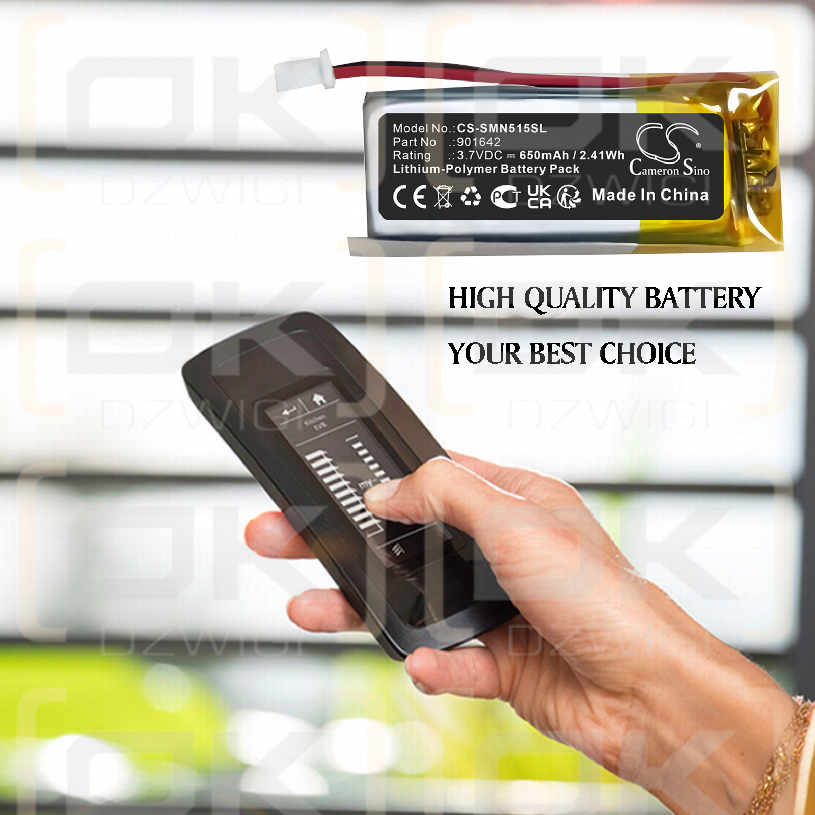 Somfy Nina Timer io/901642 650 мАч Li-Polymer 3,85 В (Cameron Sino)