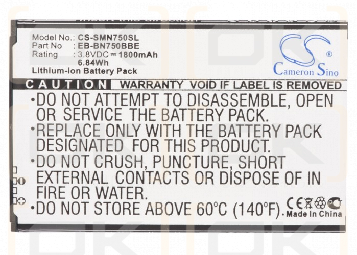 Samsung SM-N9008S / EB-BN750BBE 1800mAh Li-ion 3.8V (Cameron Sino)