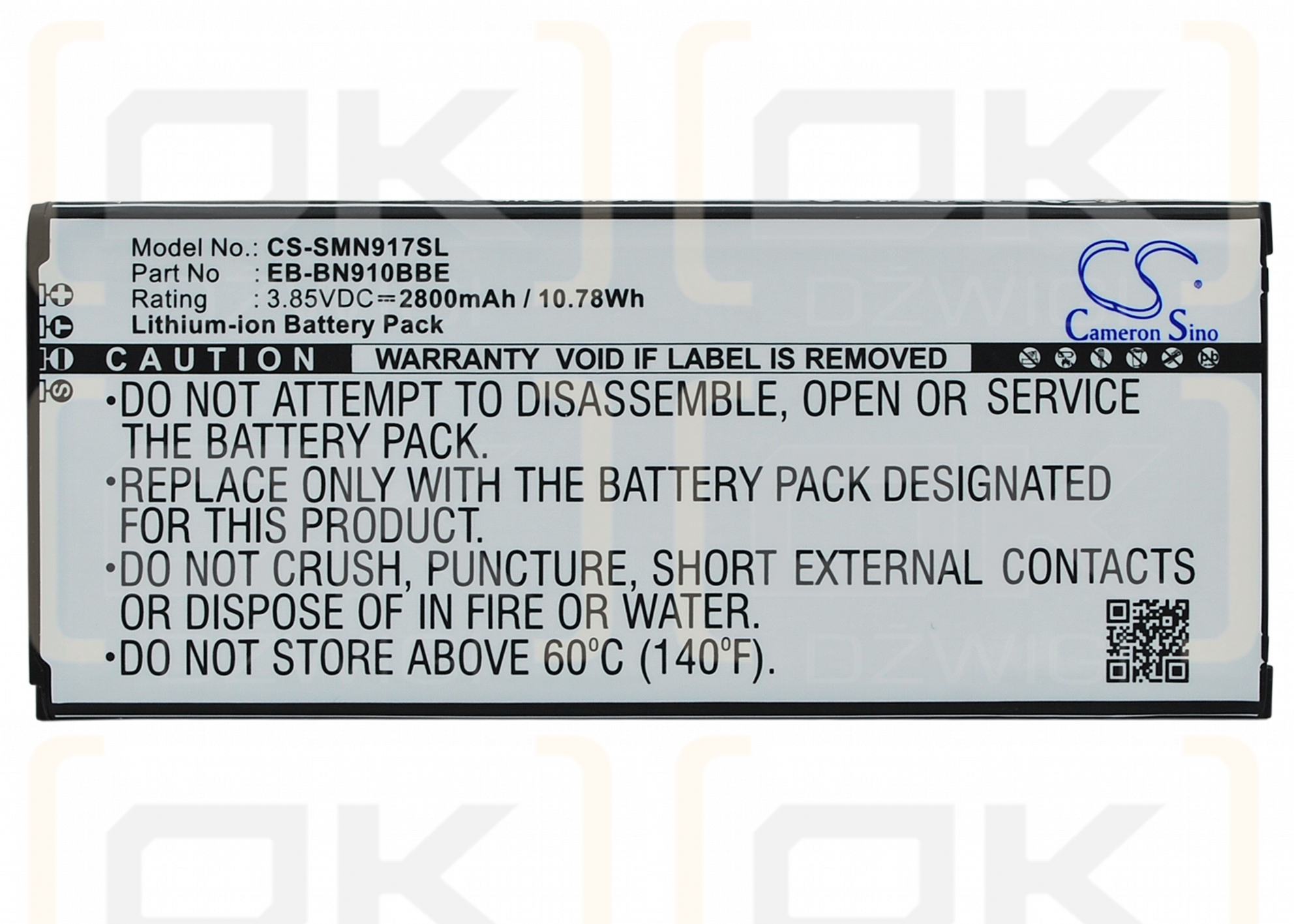 Samsung SM-N910I / EB-BN910BBE 2800 mAh Li-Ion 3,85 V (Cameron Sino)