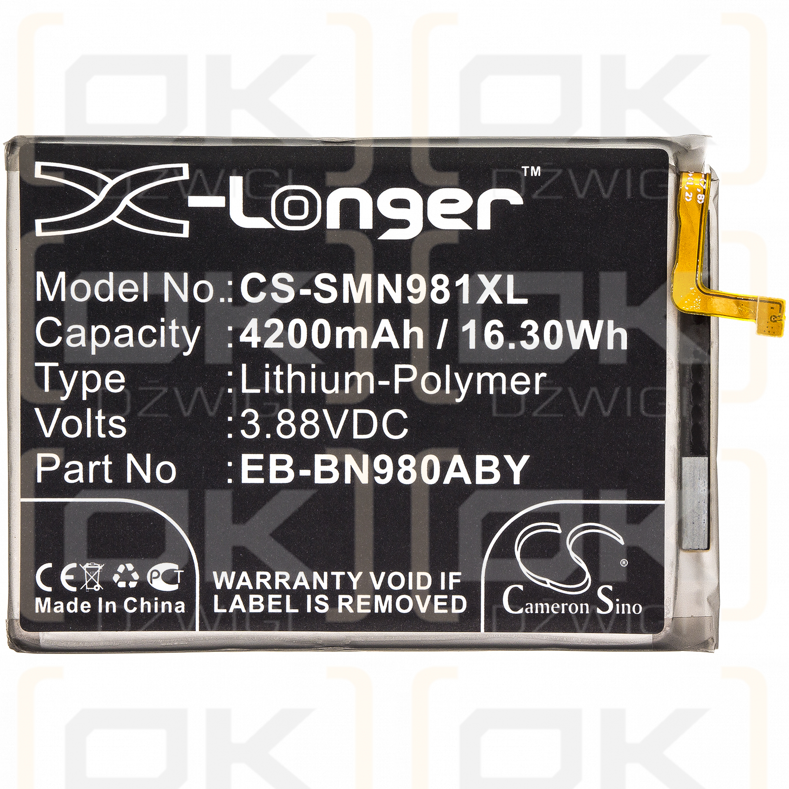 Samsung SM-N981B/DS / EB-BN980ABY 4200 mAh Li-Polymer 3,88 V (Cameron Sino)