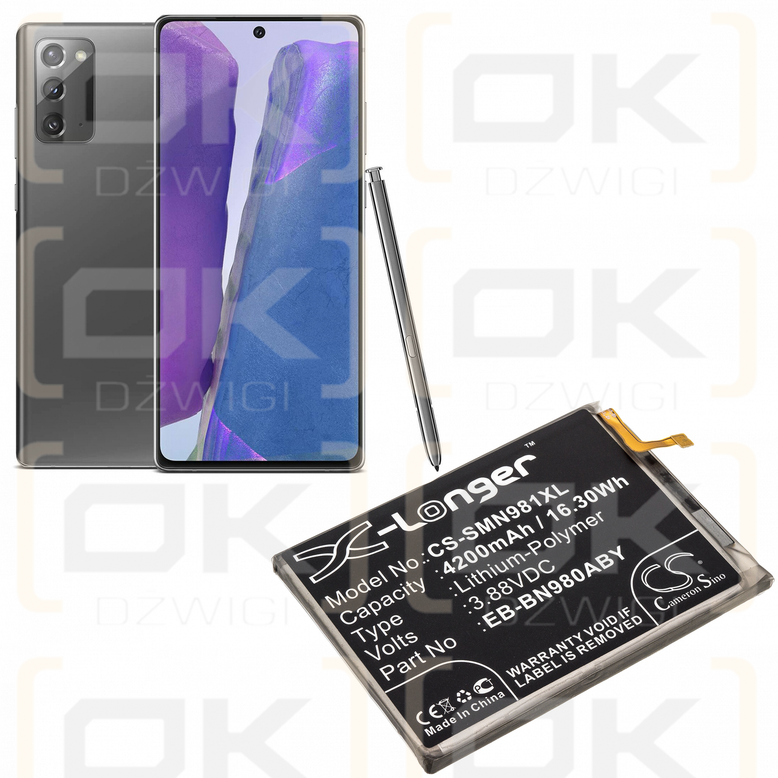 Samsung SM-N981B/DS / EB-BN980ABY 4200 mAh Li-Polymer 3,88 V (Cameron Sino)