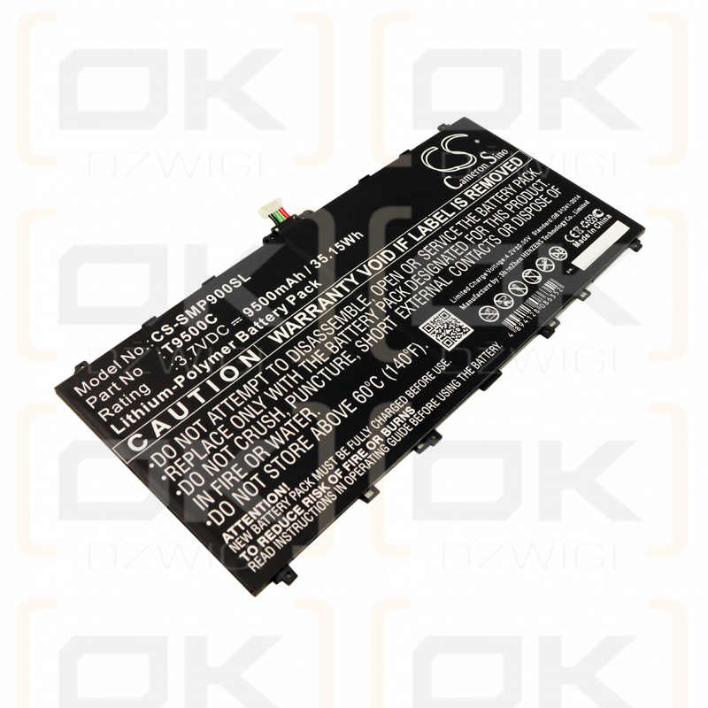 Samsung Galaxy Note Pro / T9500C 9500 mAh Li-Polymer 3,7 V (Cameron Sino)