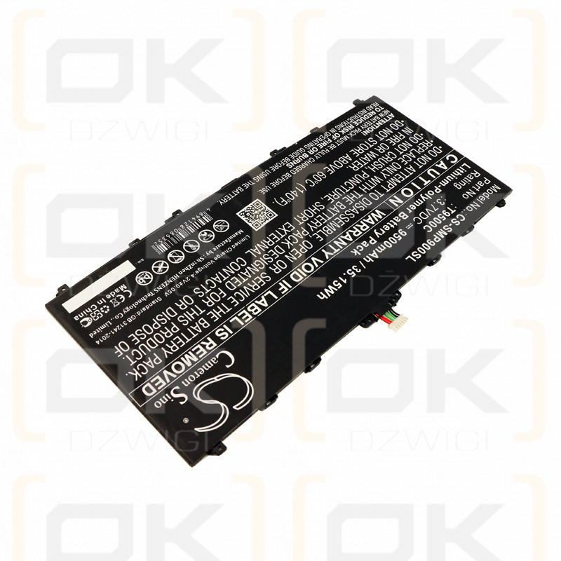 Samsung Galaxy Note Pro / T9500C 9500 mAh Li-Polymer 3,7 V (Cameron Sino)