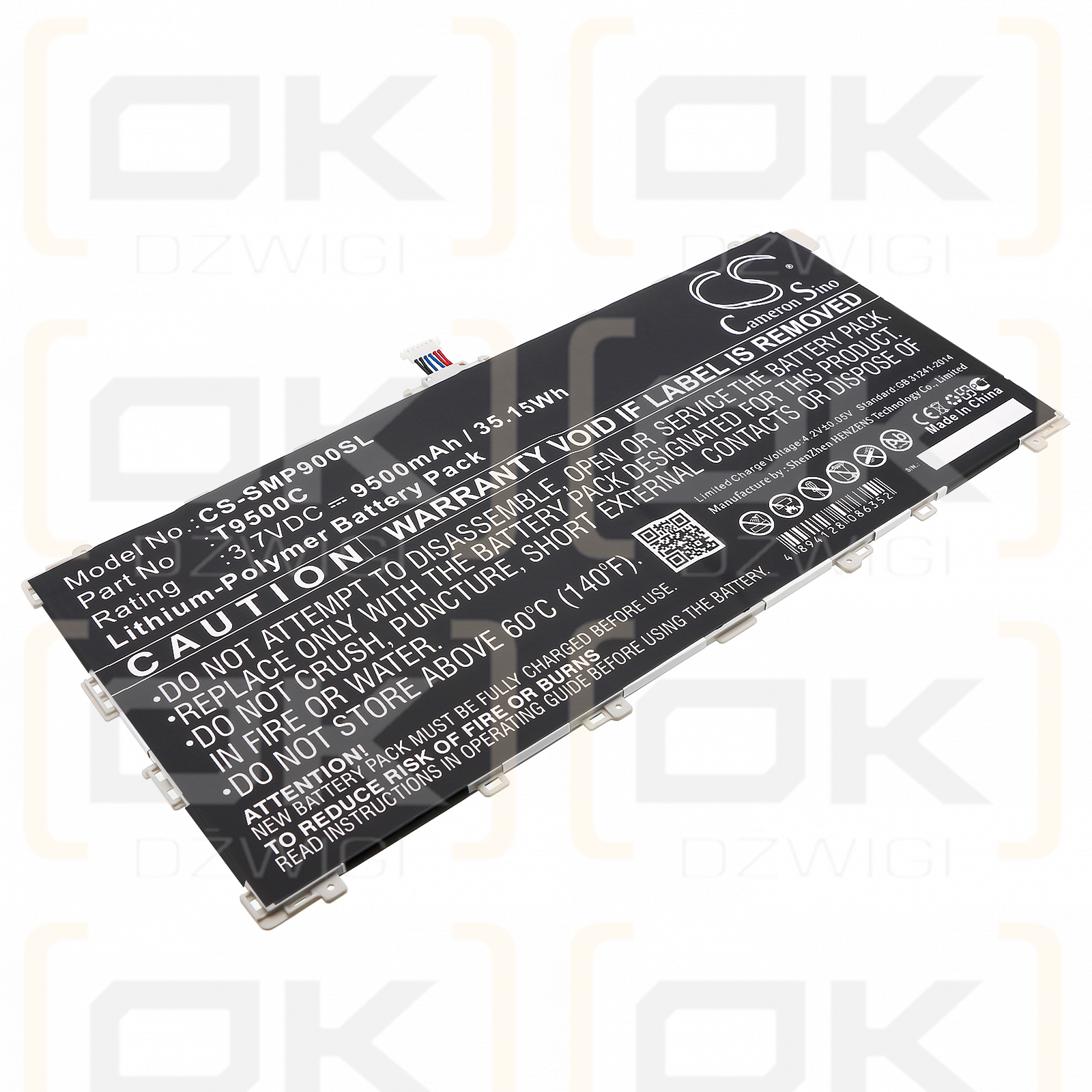 Samsung Galaxy Note Pro / T9500C 9500 мАч литий-полимерный 3,7 В (Cameron Sino)