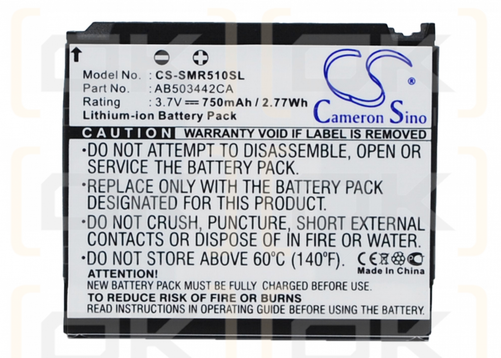 Samsung SPH-M520 / AB503442BABSTD 750 mAh Li-ion 3.7 V (Cameron Sino)