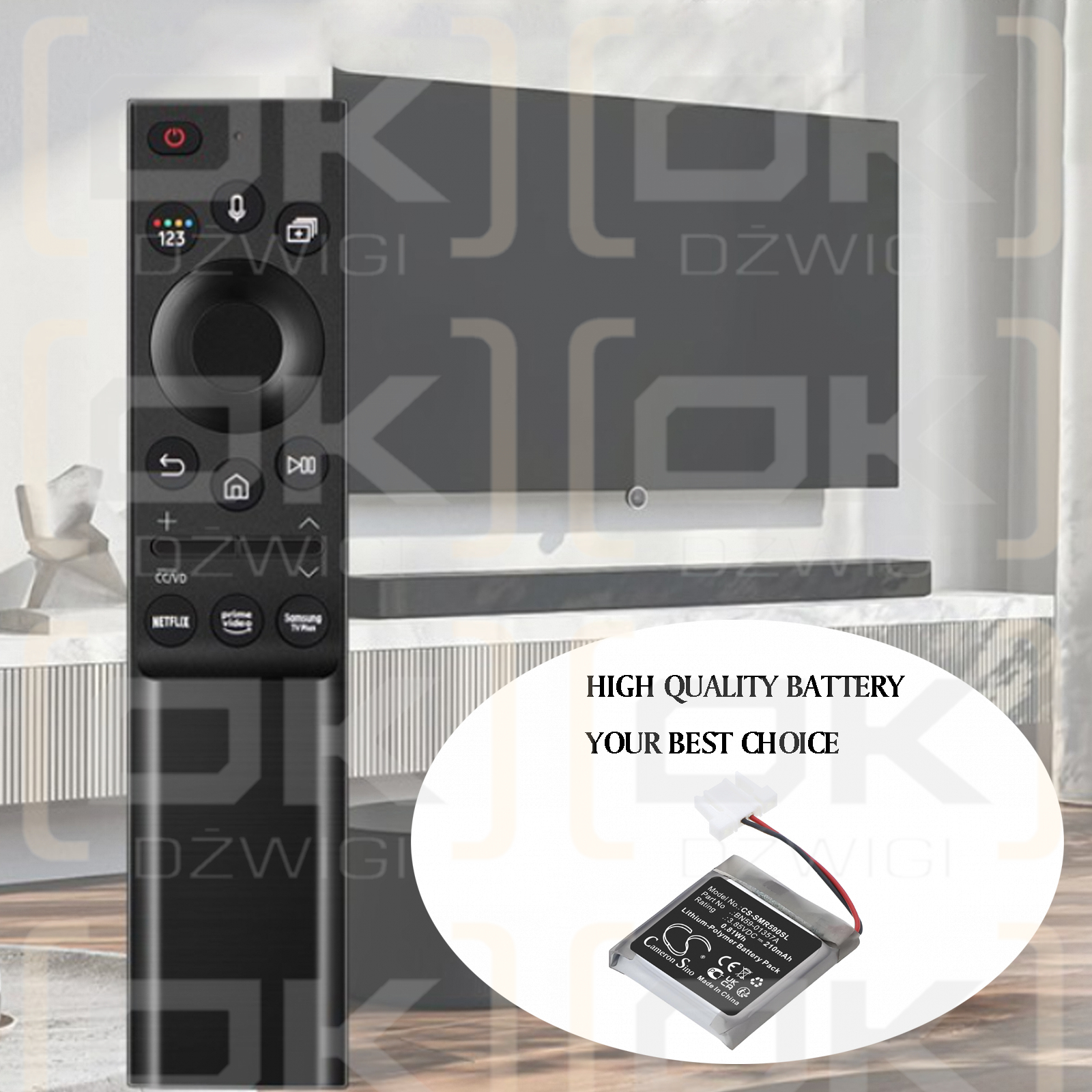 Samsung SP-LSP3BLA / BN59-01357A 210 mAh Li-Polymer 3,85 V (Cameron Sino)