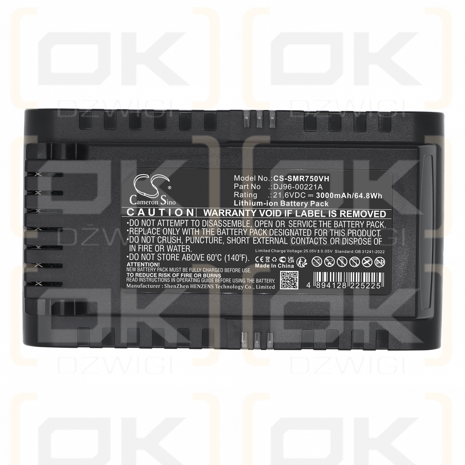 Samsung VS9000 / DJ96-00221A 3000 mAh Li-ion 21.6 V (Cameron Sino)