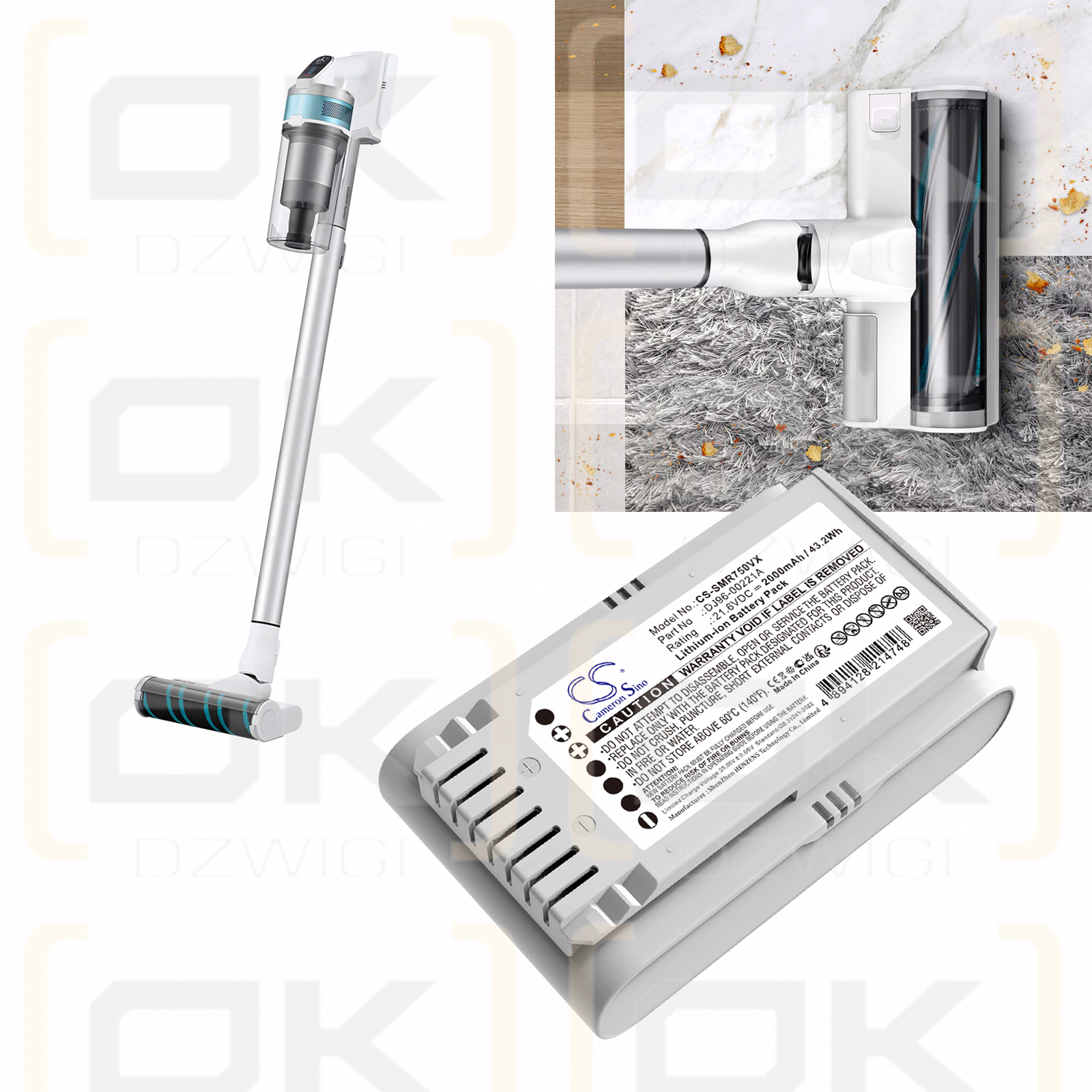 Samsung VS9000 / DJ96-00221A 2000mAh Li-ion 21.6V (Cameron Sino)