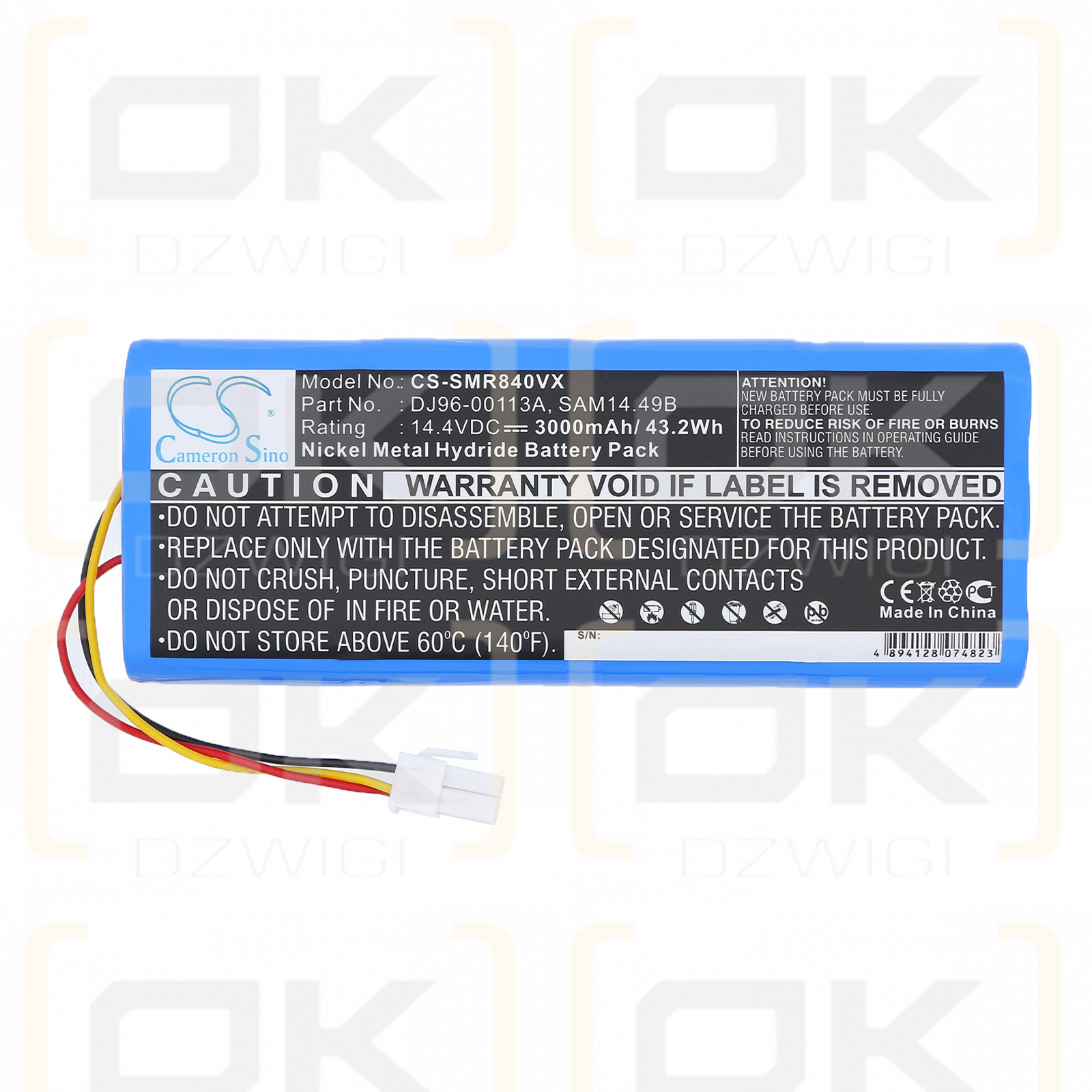 Samsung SR8990 / DJ96-00113A 3000 mAh Ni-MH 14.4 V (Cameron Sino)
