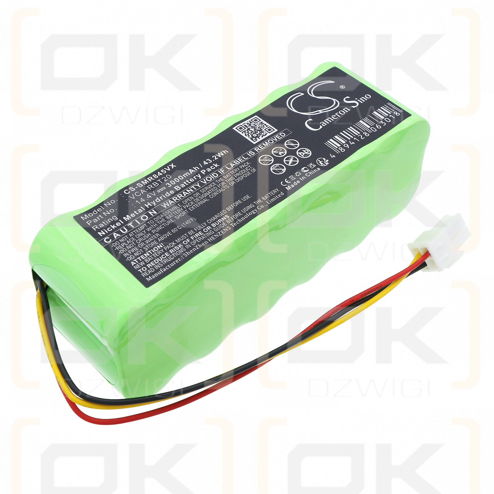 Toshiba Smarbo VC-RB100 / RB1-P 3000 mAh Ni-MH 14.4 V (Cameron Sino)