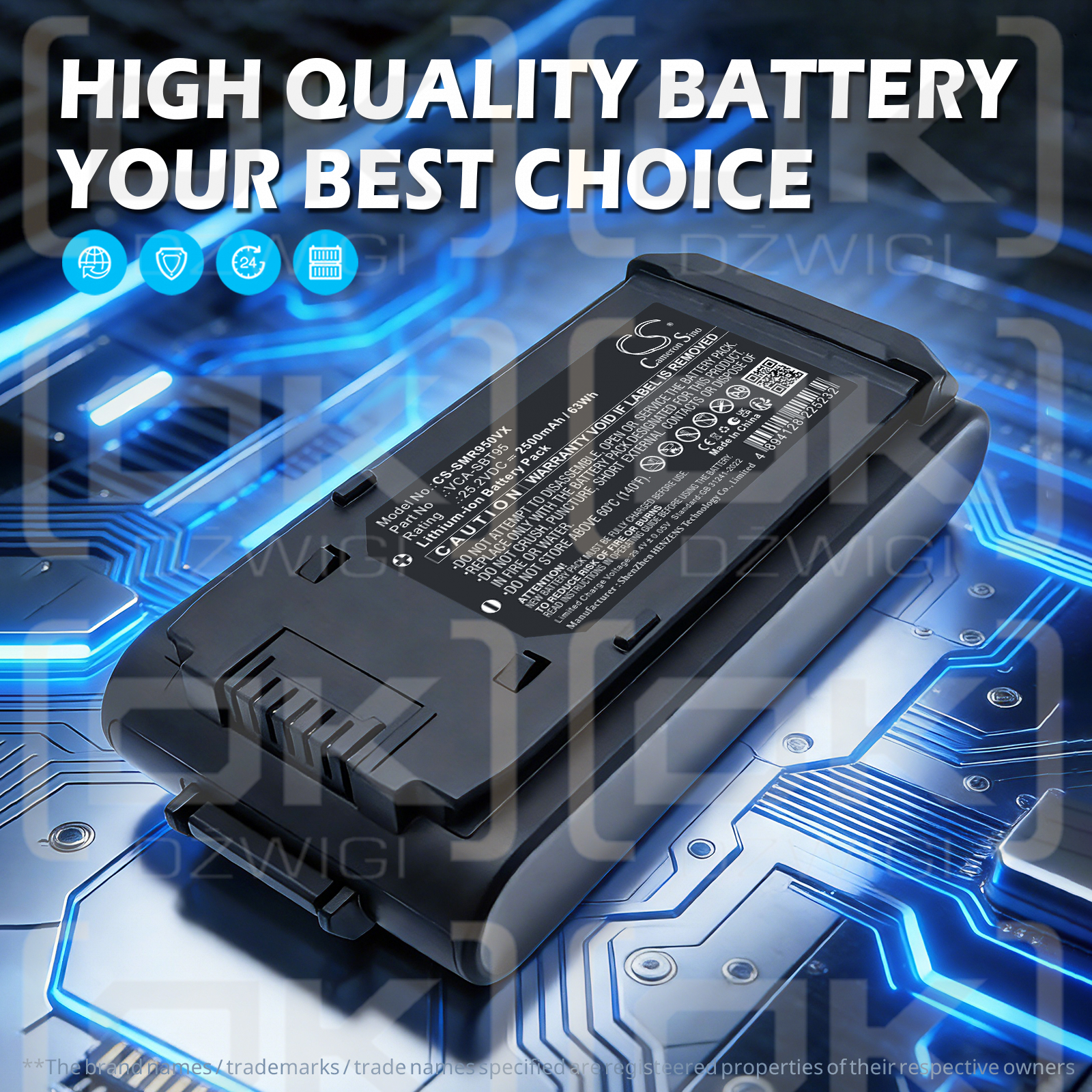 Samsung VS20C8522TW / VCA-SBT95 2500 mAh Li-ion 25.2 V (Cameron Sino)