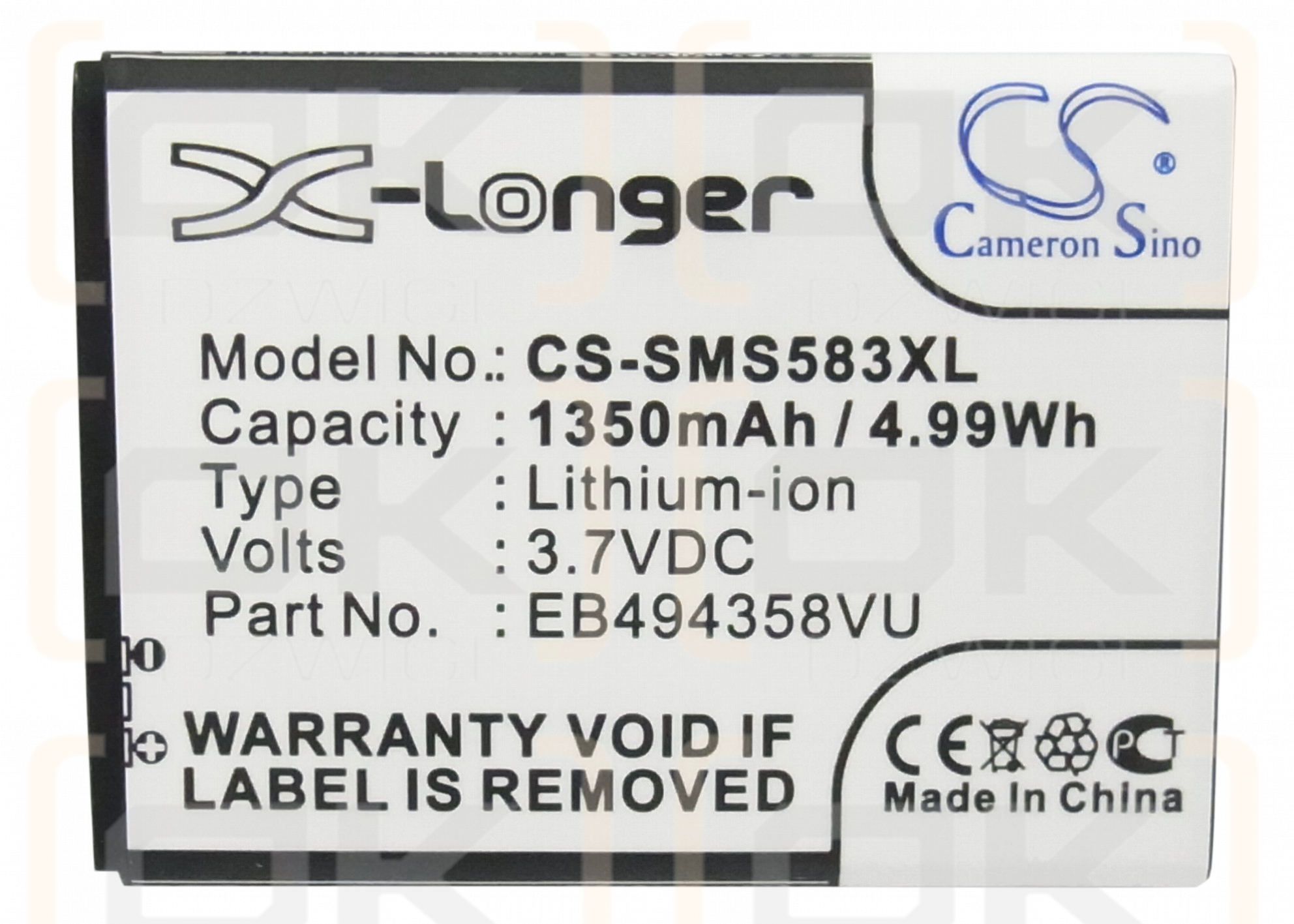 Samsung GT-S5831I / EB494358VU 1350 mAh Li-Ion 3,7 V (Cameron Sino)