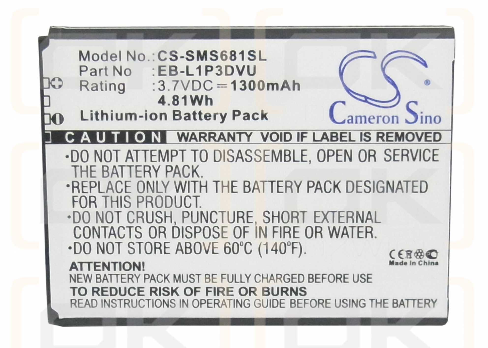 Samsung GT-S6790N / EB-L1P3DVU 1300 mAh Li-Ion 3,7 V (Cameron Sino)