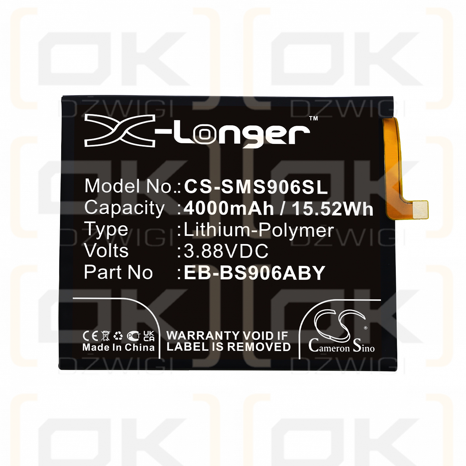 Samsung SM-S906E/DS / EB-BS906ABY 4000 mAh Li-Polymer 3,88 V (Cameron Sino)