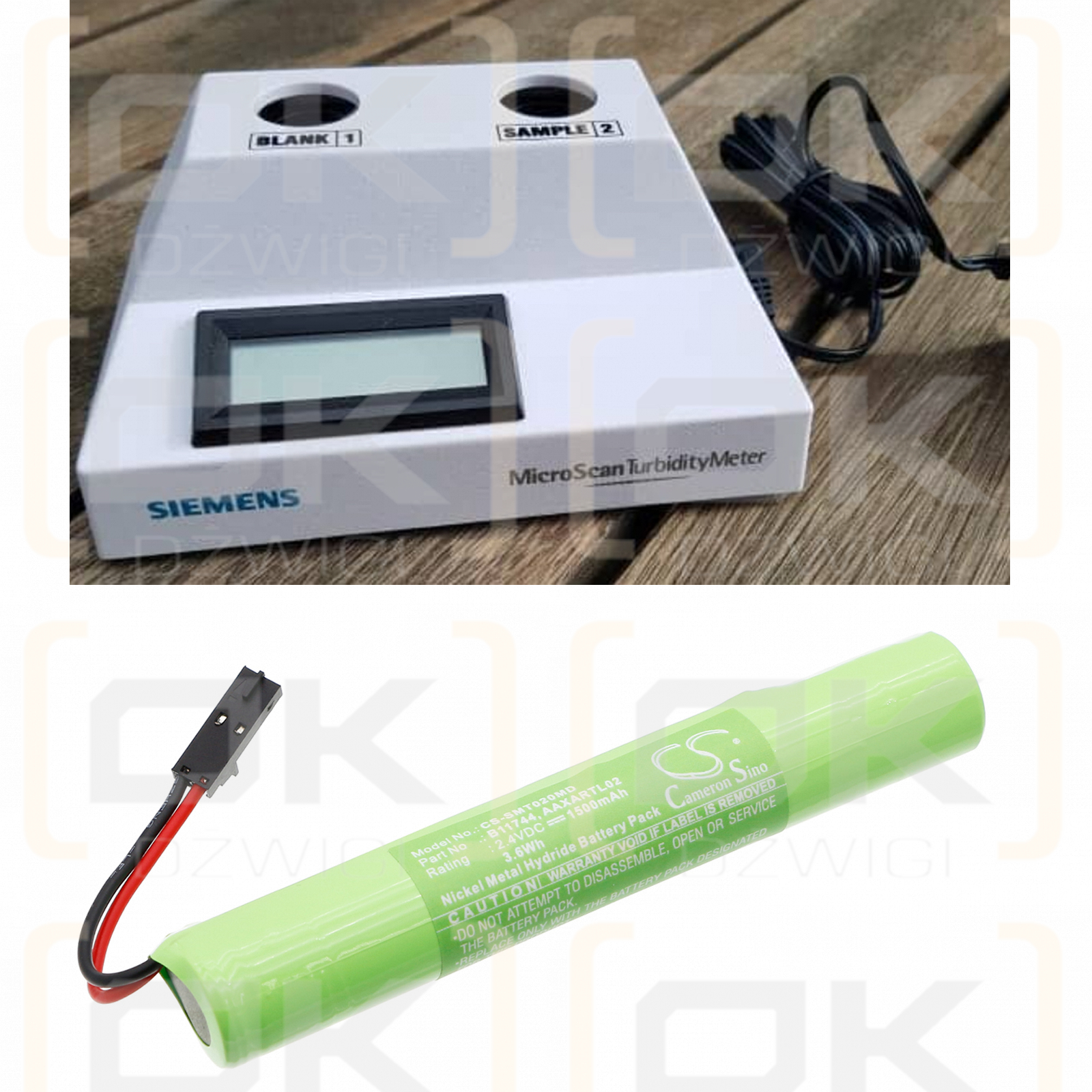 Siemens Microscan Turbidity Meter / 6459 1500mAh Ni-MH 2.4V (Cameron Sino)