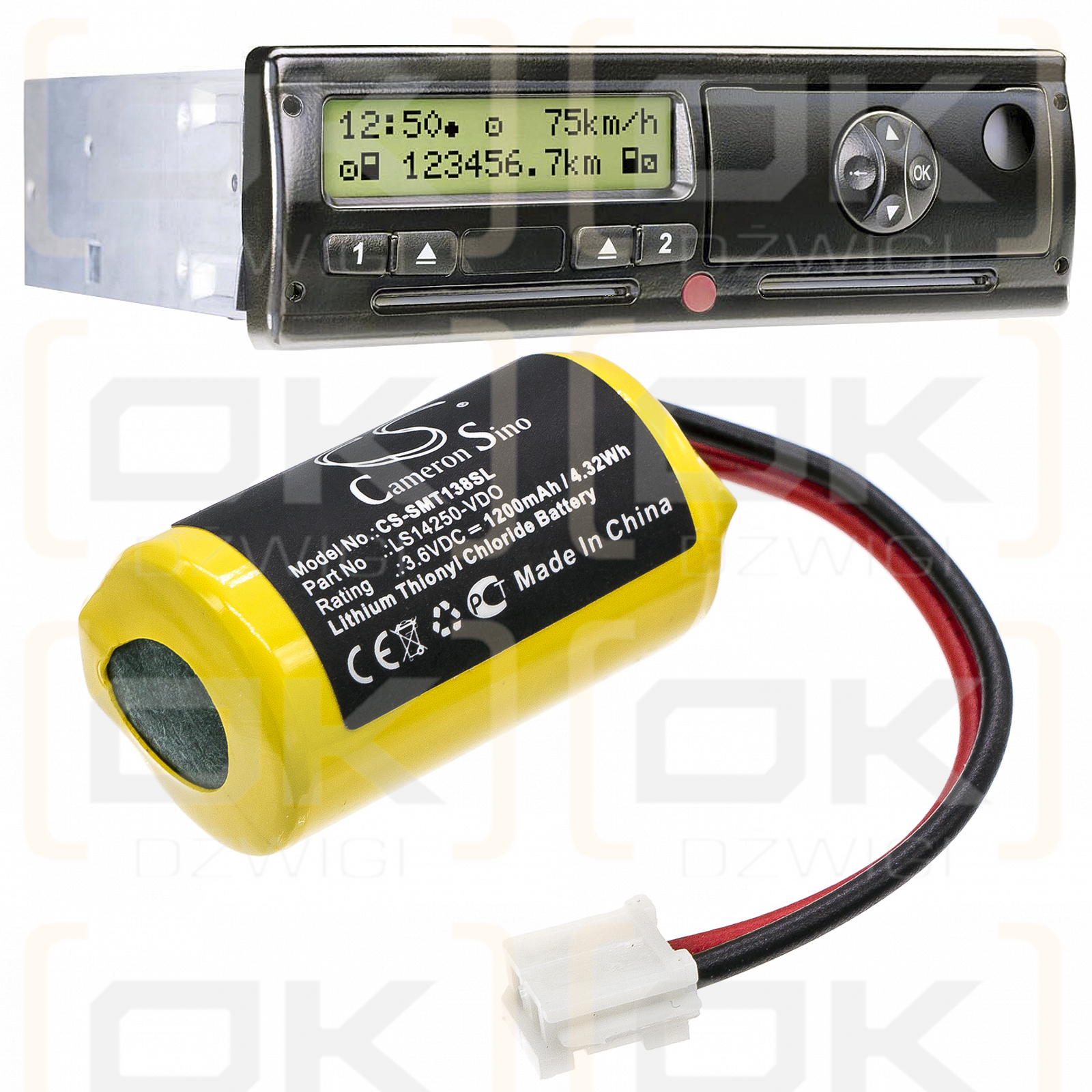 Siemens VDO Digital Tachograph DTCO 1381 / LS14250-VDO 1200mAh Li-SOCl2 3.6V (Cameron Sino)