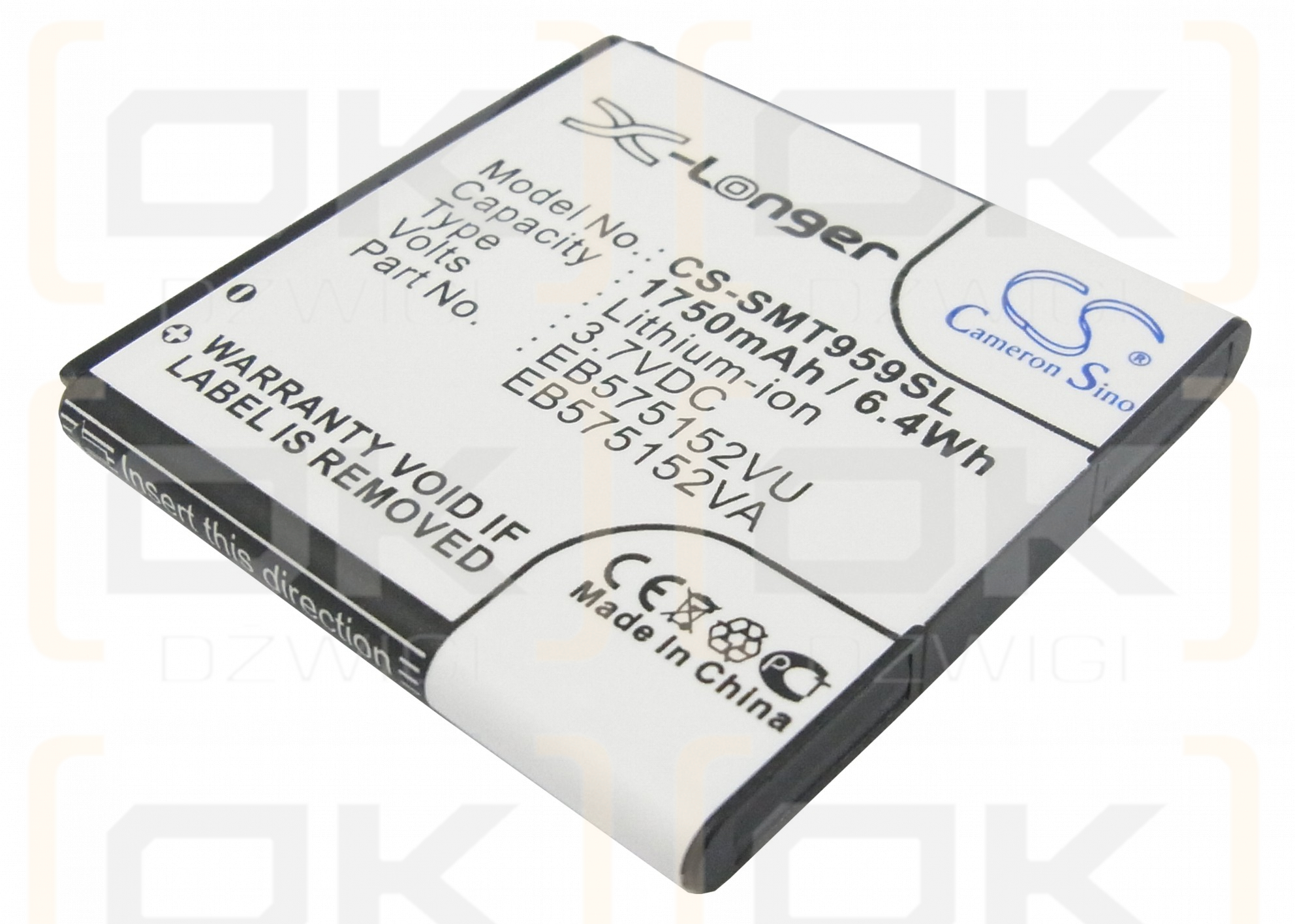 Replacement Battery for T-Mobile SGH-T959W / EB575152VU 1750 mAh Li-ion 3.7 V (Cameron Sino)
