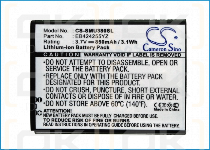 Replacement Battery for Samsung SCH-U485 / EB424255YZ 850 mAh Li-ion 3.7 V (Cameron Sino)