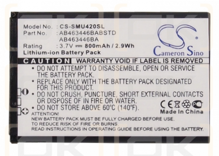 Samsung Jitterbug Plus / AB463446BA 800 mAh Li-Ion 3,7 V (Cameron Sino)