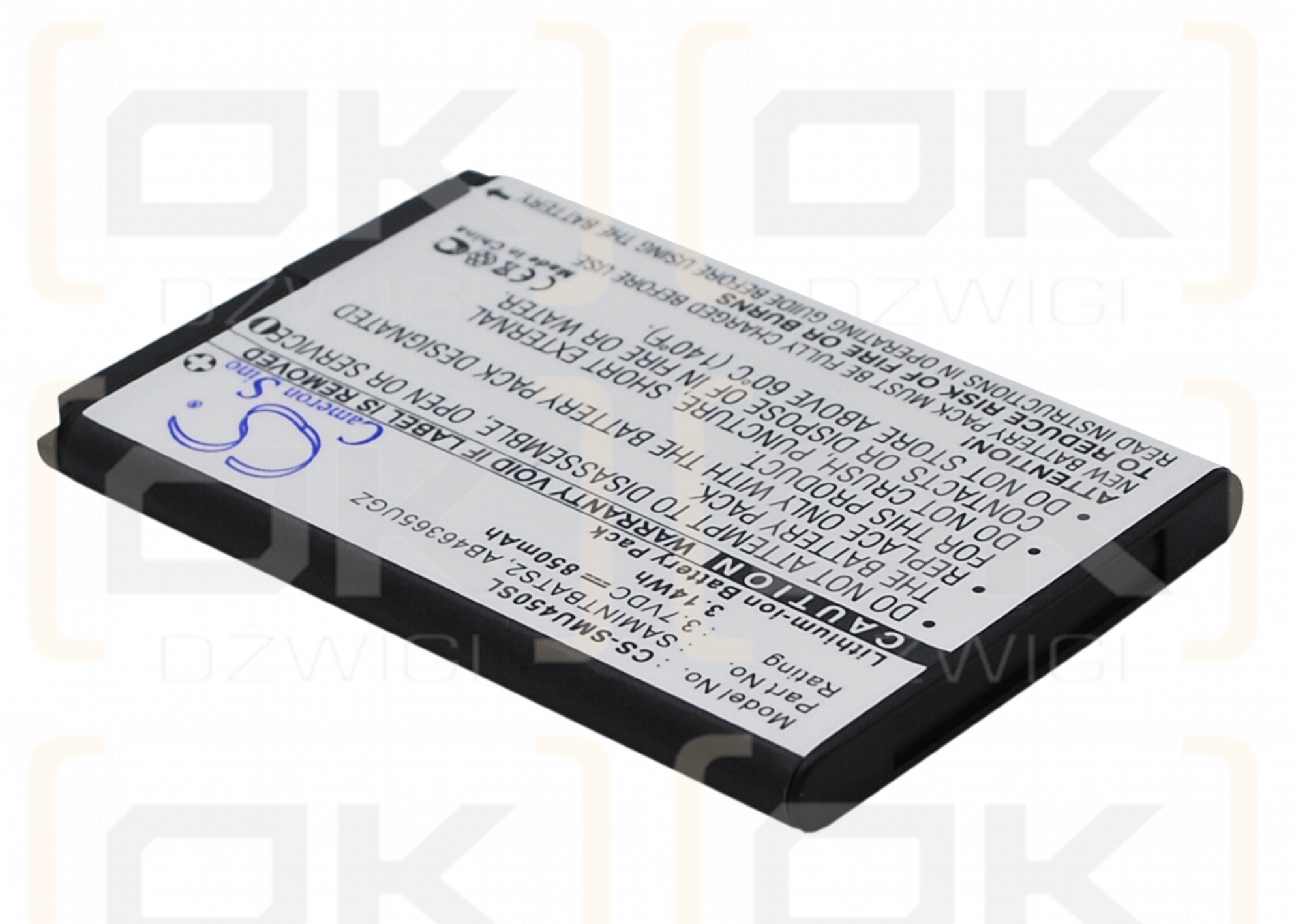 Samsung Intensity II / AB463651GZ 850 mAh Li-Ion 3,7 V (Cameron Sino)